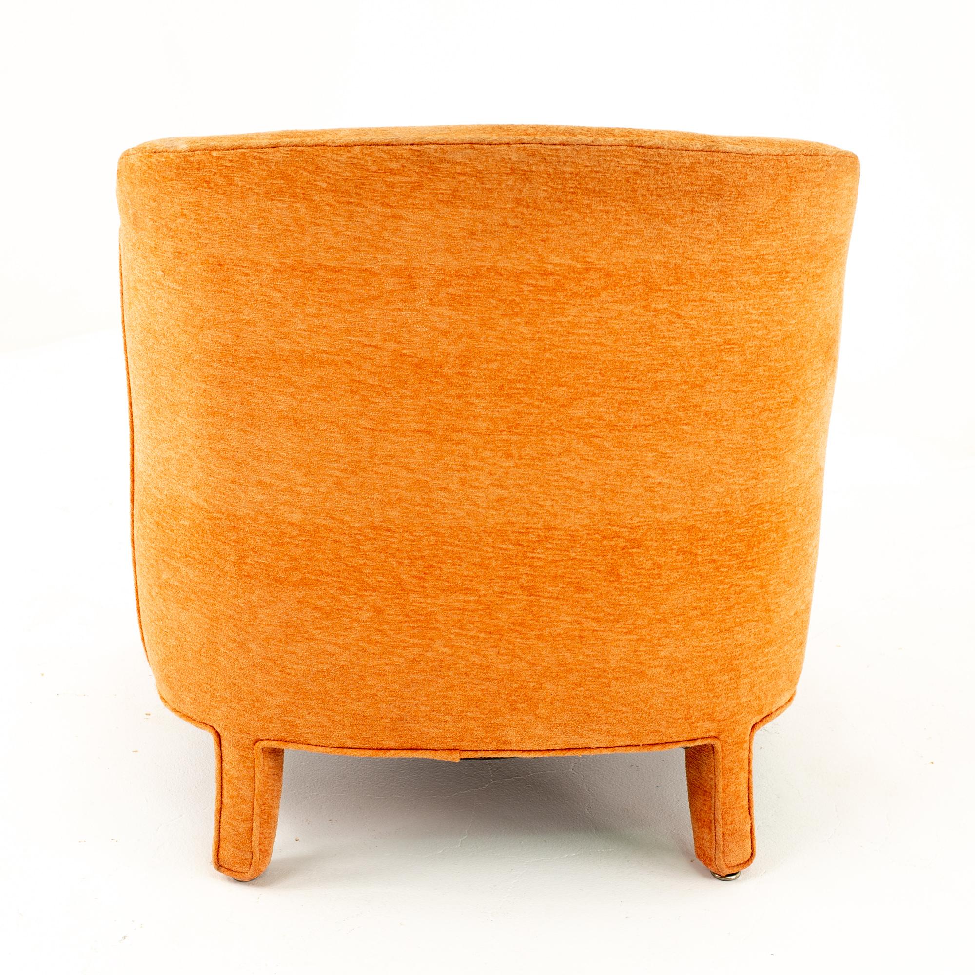 Edward Wormley for Dunbar Style Mid Century Barrel Chairs, Pair 1