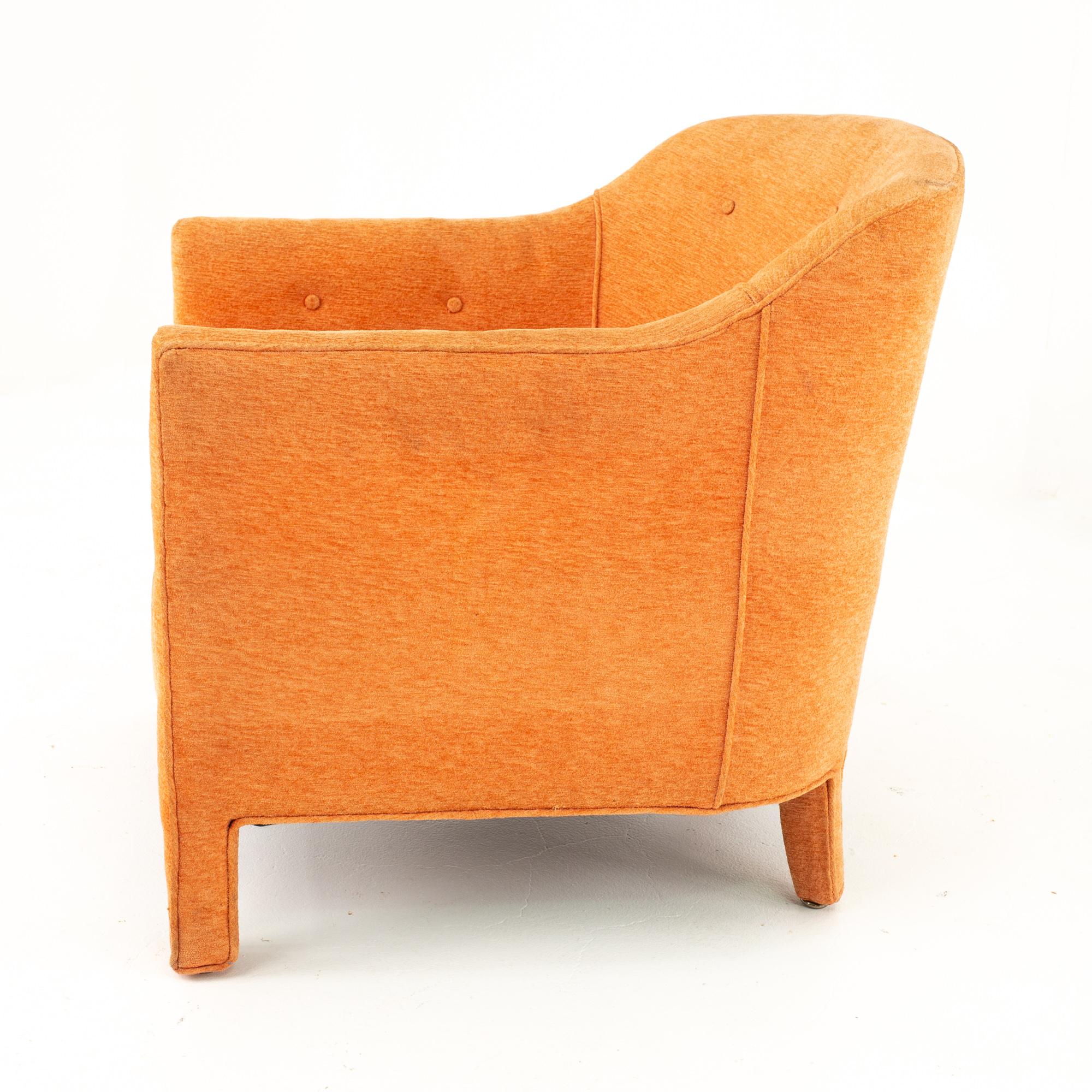 Edward Wormley for Dunbar Style Mid Century Barrel Chairs, Pair 2