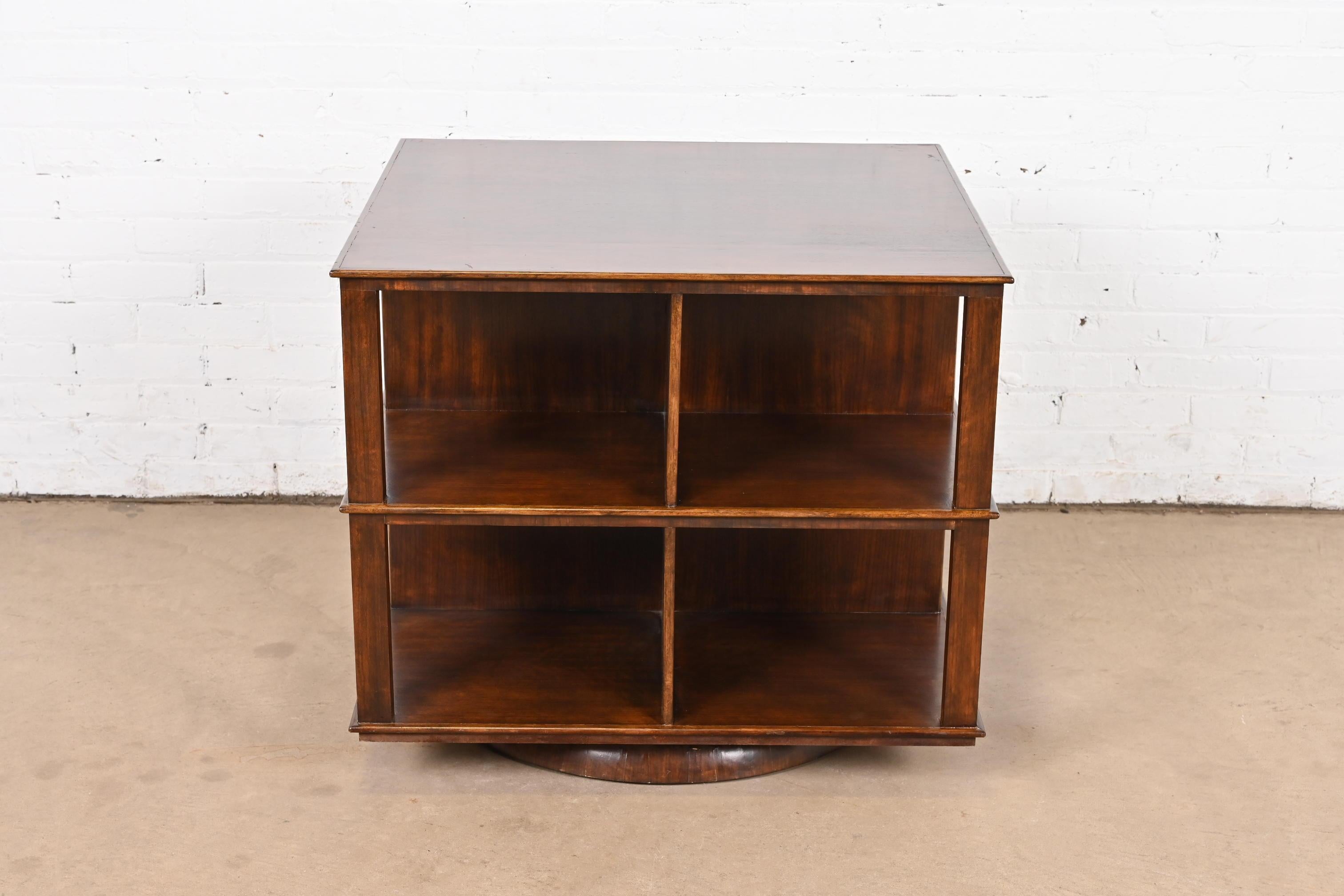 Mid-20th Century Edward Wormley for Dunbar Style Mid-Century Modern Mahogany Revolving Bookcase