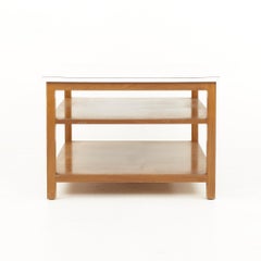 Edward Wormley for Dunbar Style Mid-Century Walnut and White Laminate Square Sid