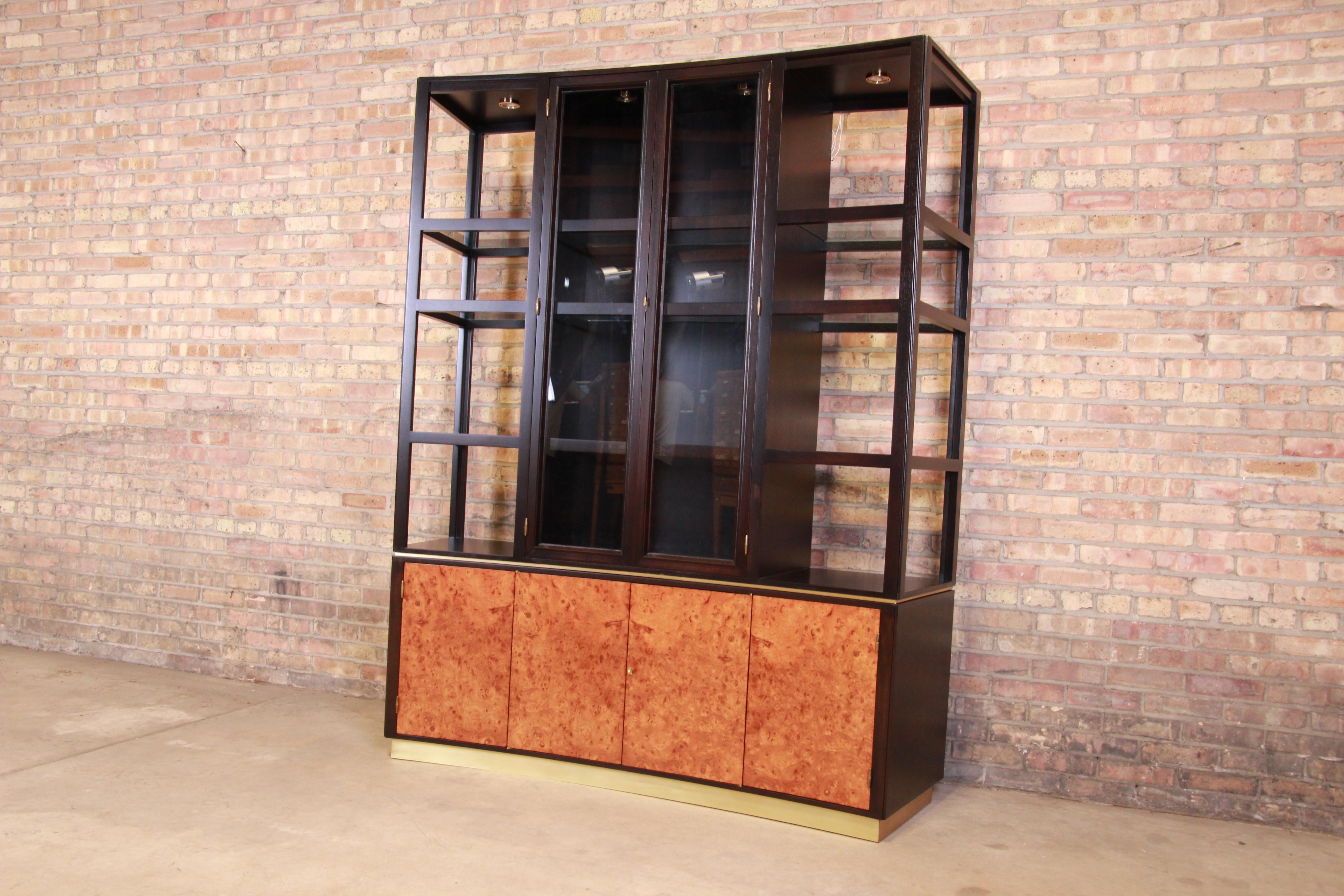 Mid-Century Modern Edward Wormley for Dunbar Superstructure Wall Unit or Bar Cabinet, Restored