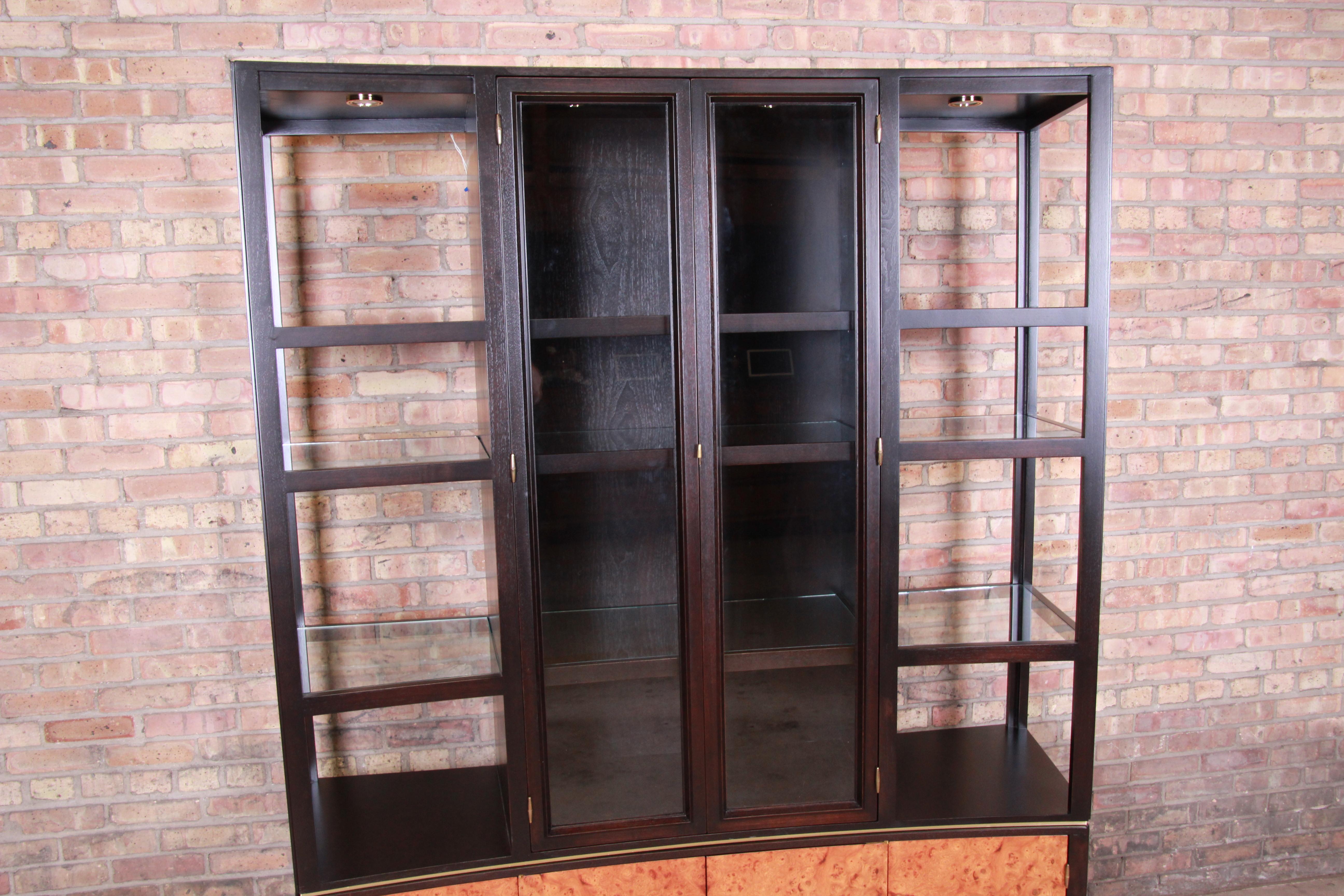 Edward Wormley for Dunbar Superstructure Wall Unit or Bar Cabinet, Restored In Good Condition In South Bend, IN