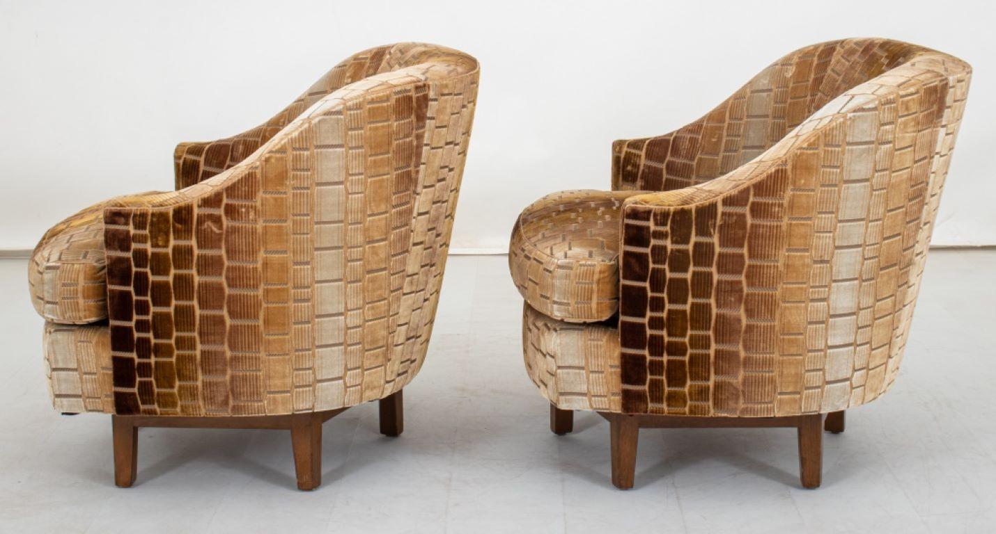 20th Century Edward Wormley for Dunbar Swivel Lounge Chairs, Pr For Sale