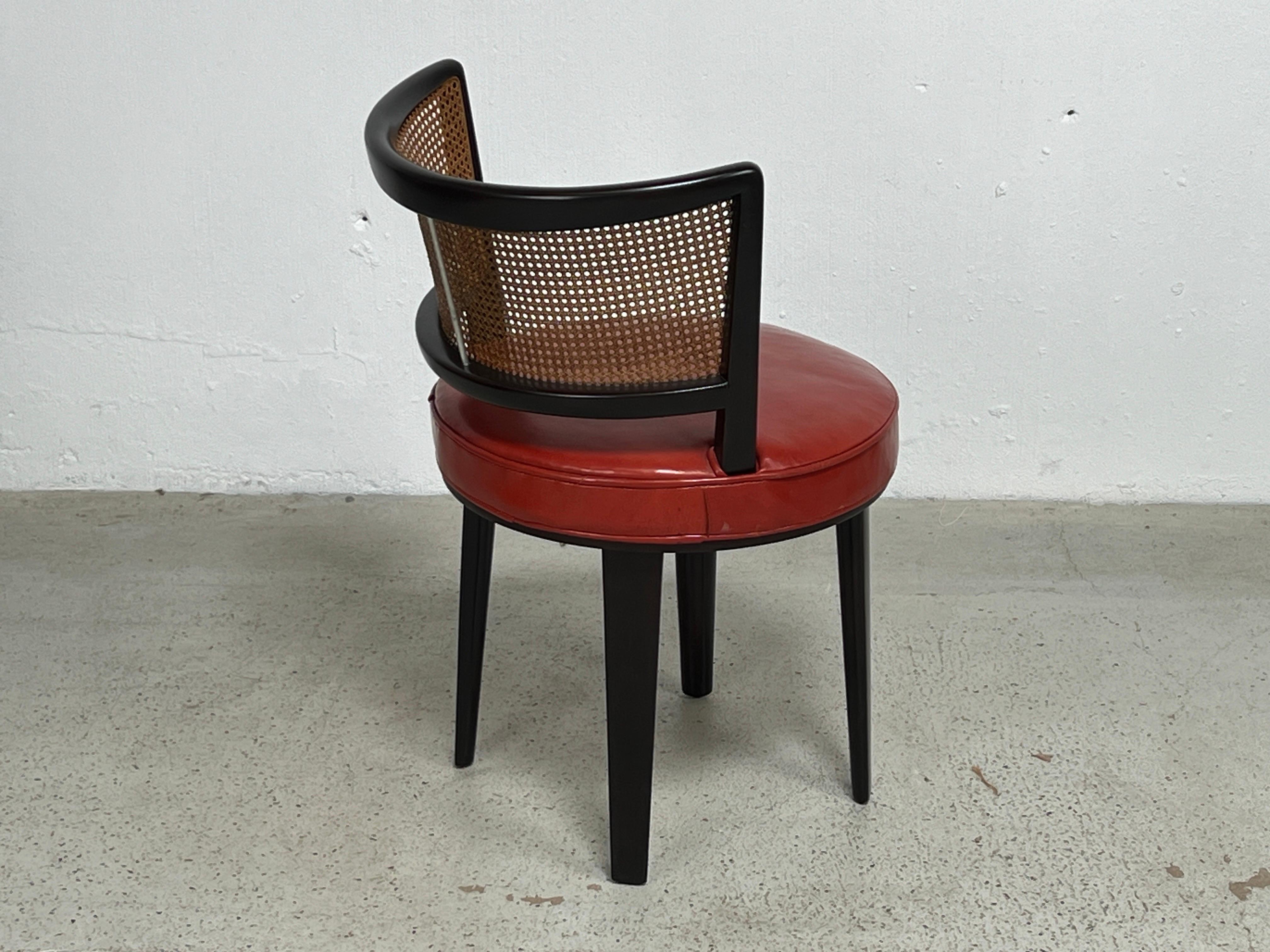 Cuir Edward Wormley pour Dunbar Tabouret / chaise pivotant(e) en vente