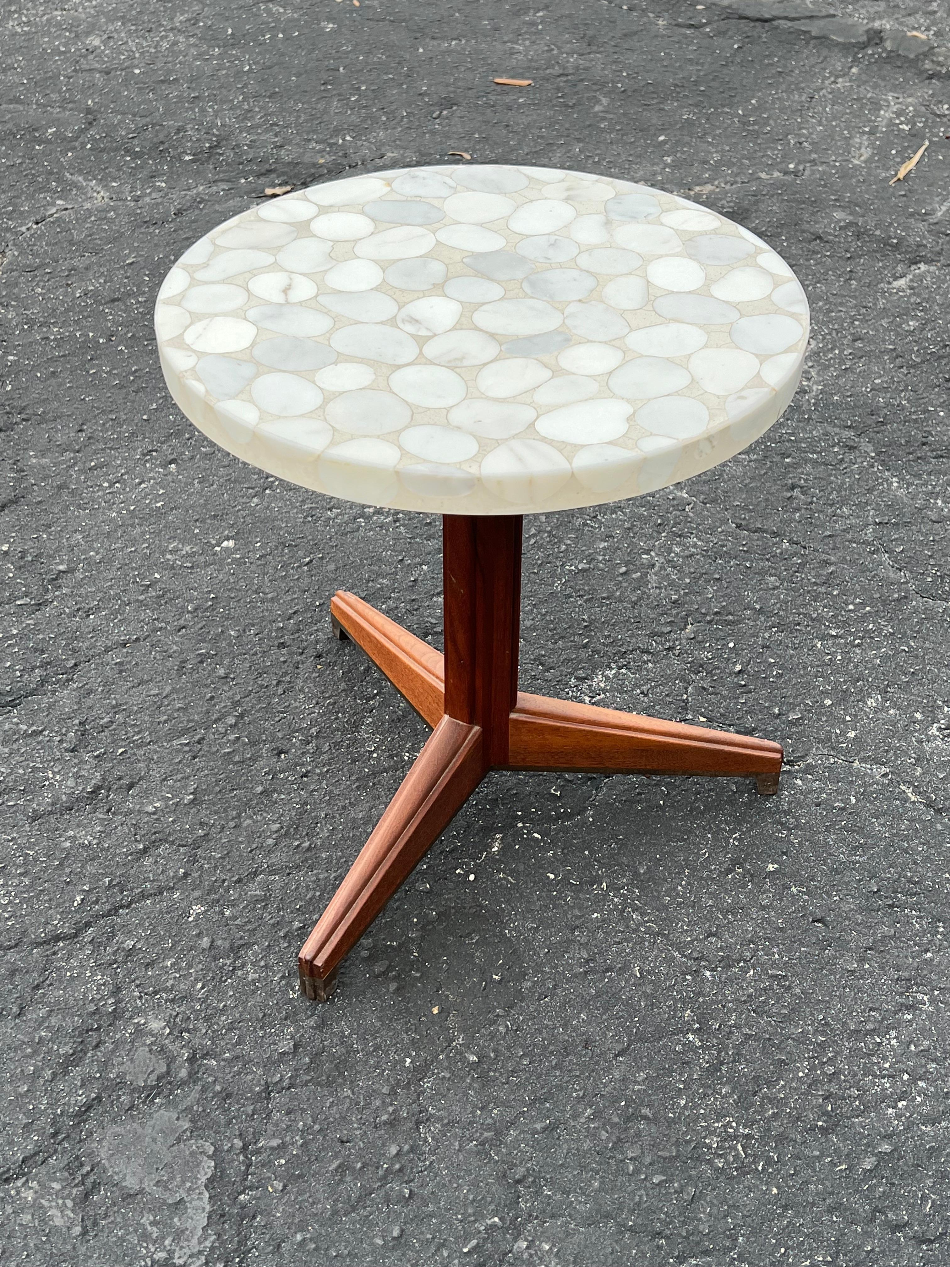 Mid-Century Modern Edward Wormley for Dunbar Table with Marble Terrazzo Top For Sale