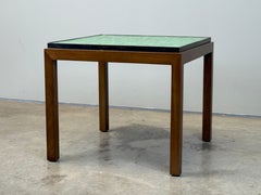 Table Edward Wormley pour Dunbar avec carreaux en verre de Murano