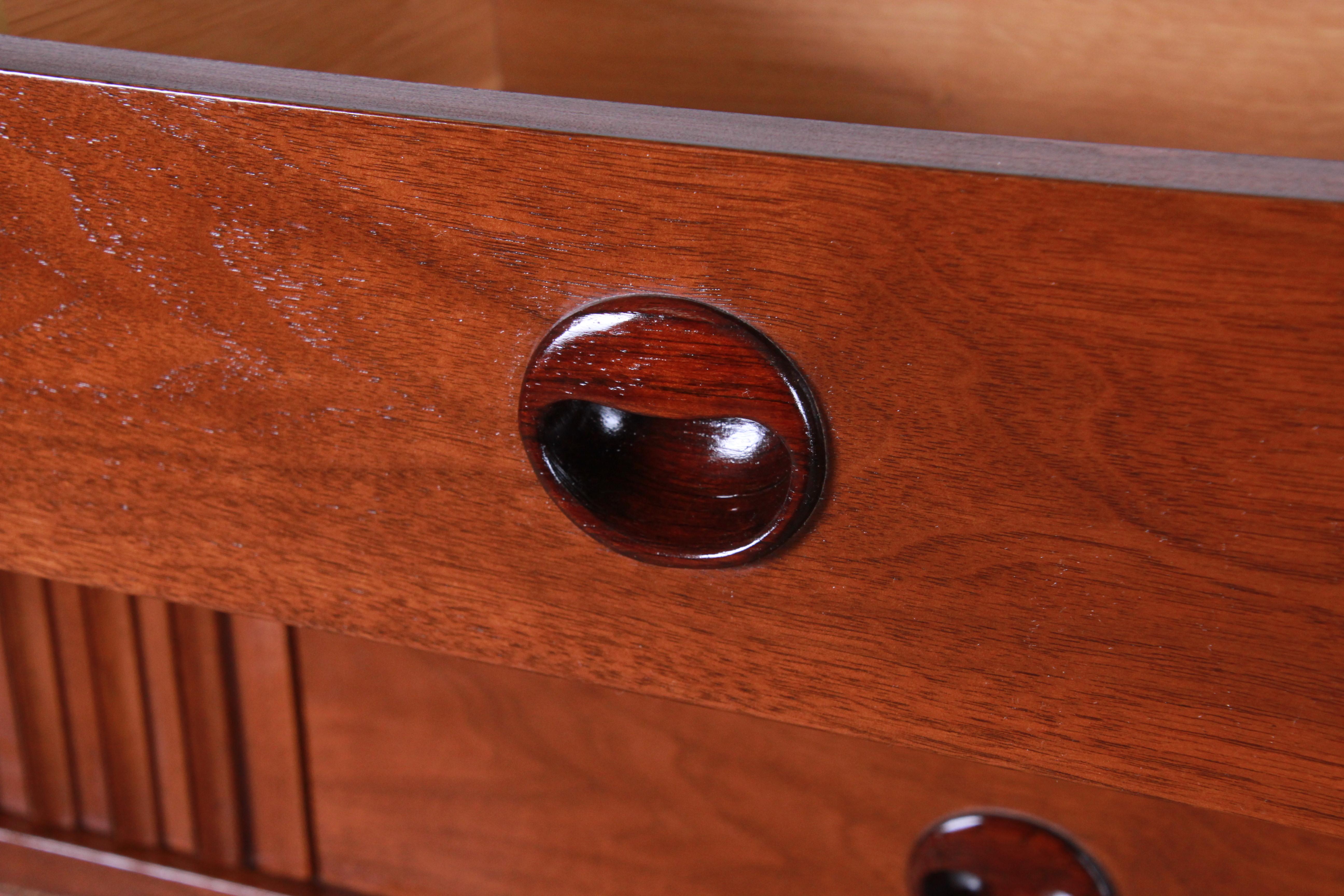 Edward Wormley for Dunbar Tambour Door Walnut Floating Wall-Hanging Credenza 1