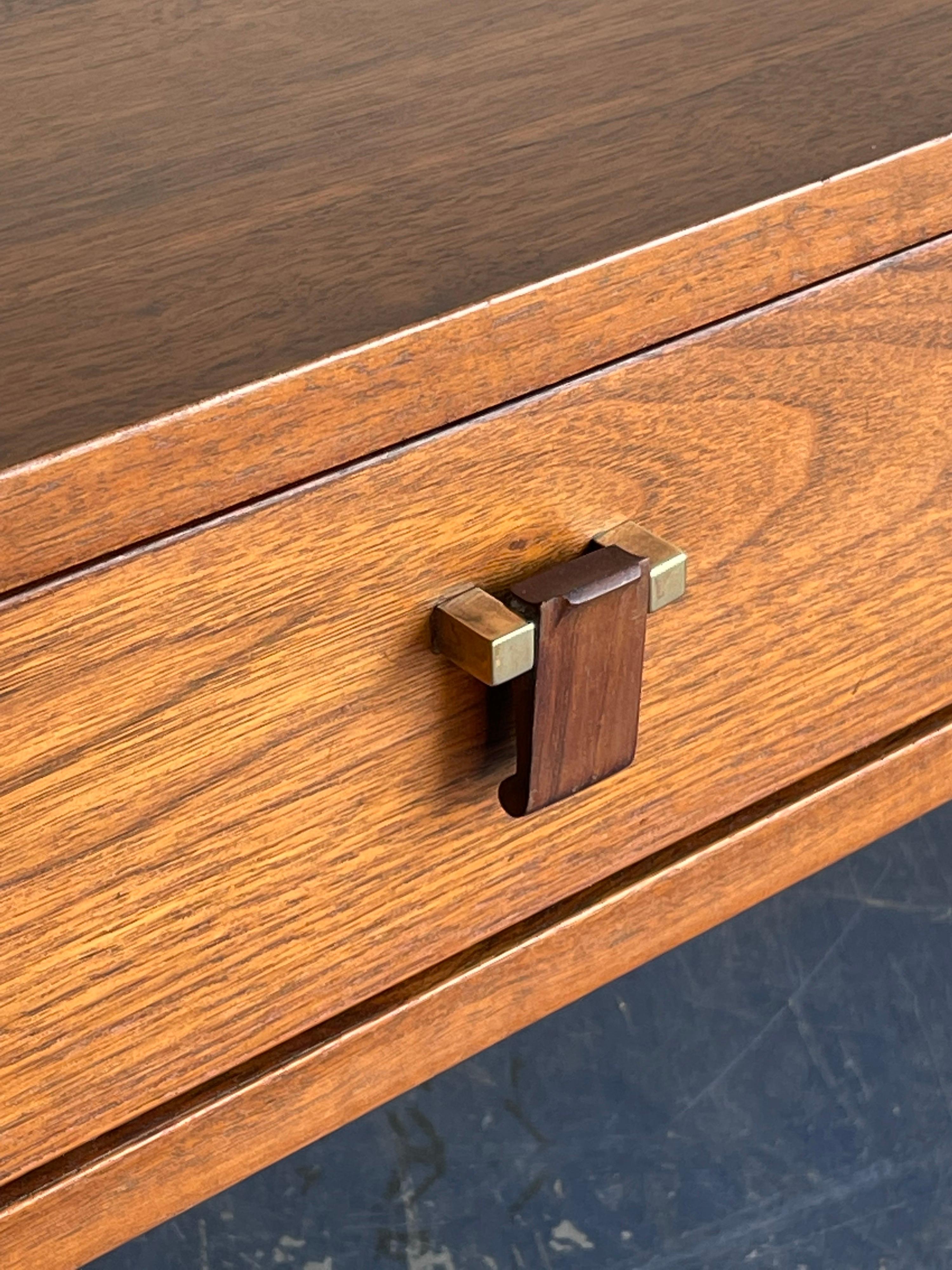 American Edward Wormley for Dunbar Tiered Coffee Table, Walnut with Rosewood Drawer Pull
