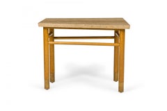 Edward Wormley for Dunbar Travertine and Light Wood Wedge End / Side Table