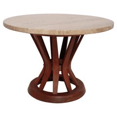 Edward Wormley for Dunbar Travertine Sheath of Wheat End Table