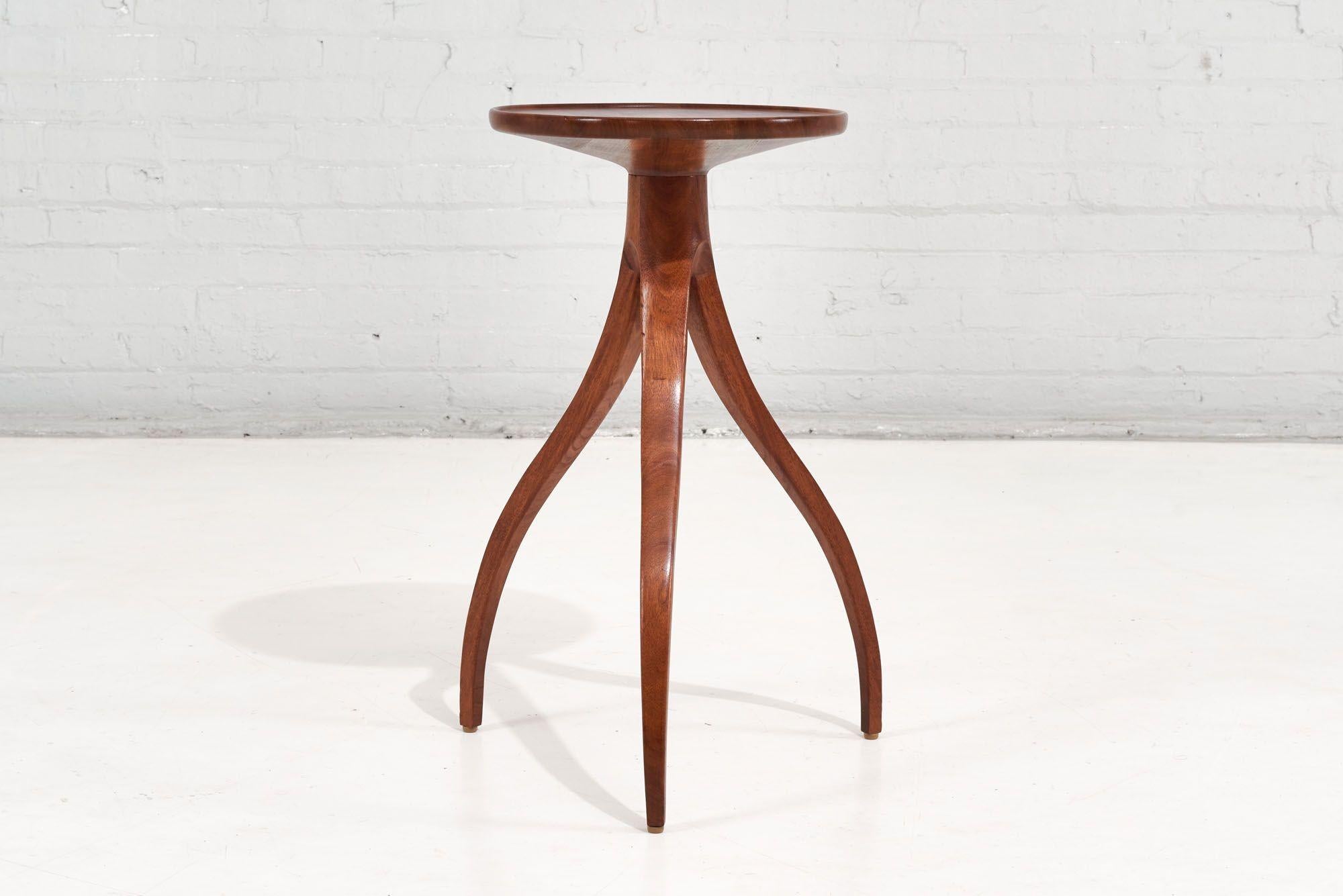 Edward Wormley for Dunbar Side/End Table, 1960. Tripod drink table. Fully restored/refinished.