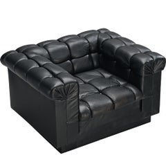Edward Wormley para Dunbar Silla Club "Party" en piel negra
