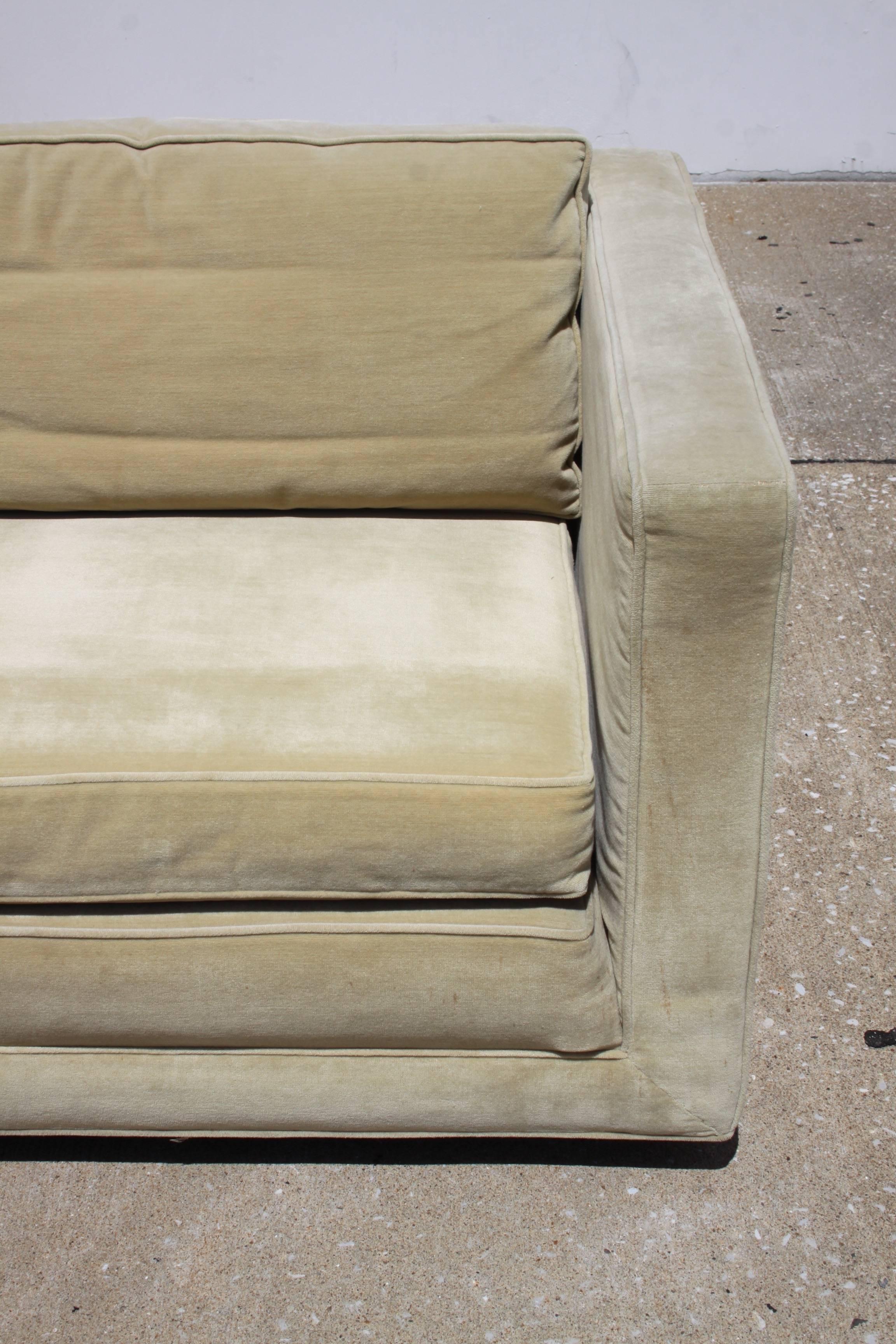 Mid-20th Century Edward Wormley for Dunbar Tuxedo Sofa on Plinth Base