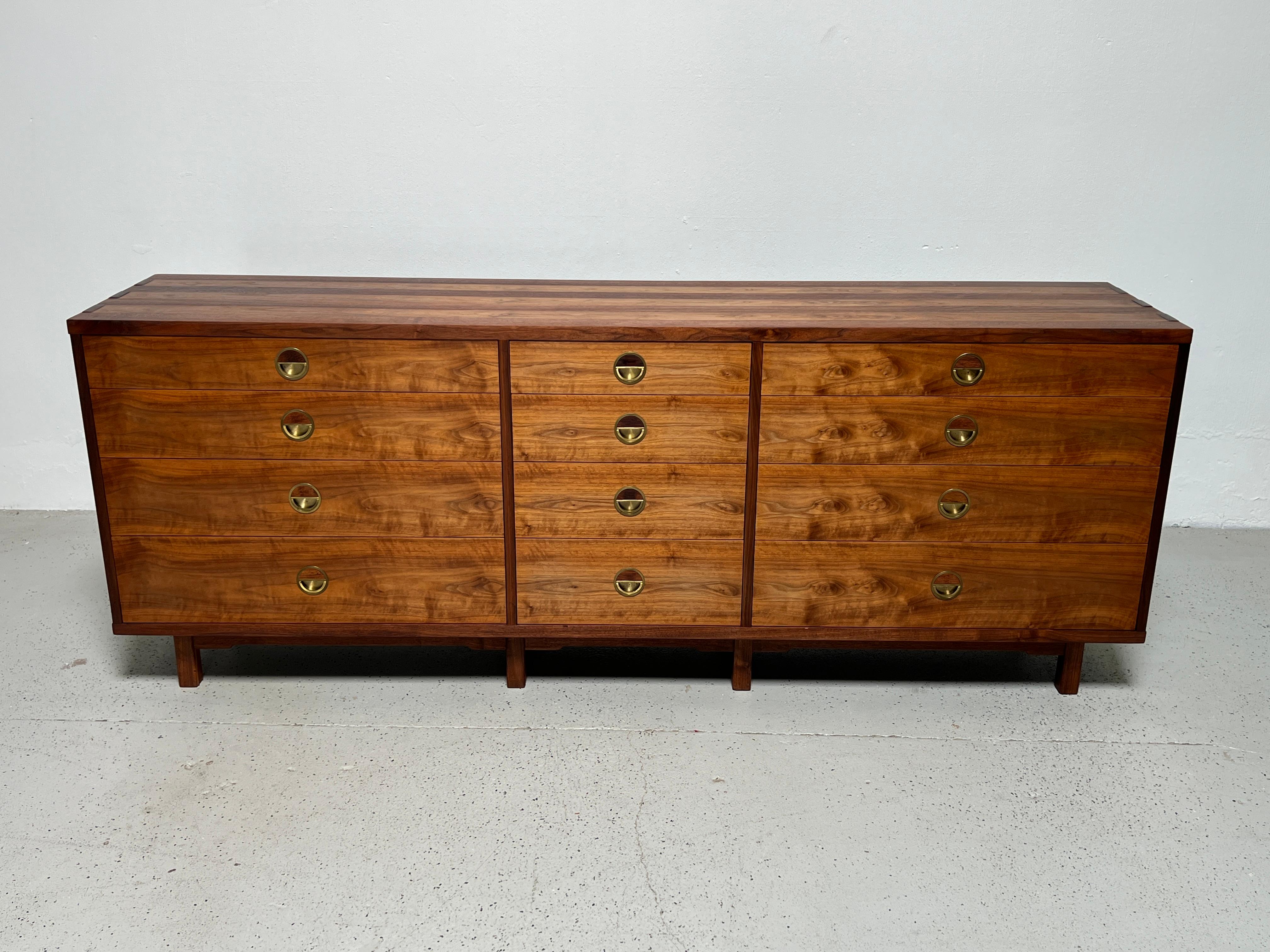 Edward Wormley for Dunbar Twelve Drawer Janus Dresser In Good Condition In Dallas, TX