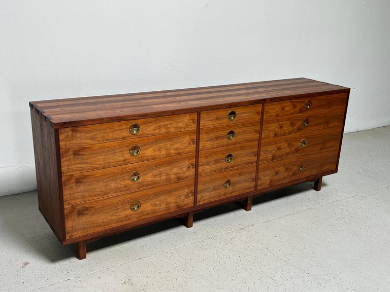 Mid-20th Century Edward Wormley for Dunbar Twelve Drawer Janus Dresser For Sale