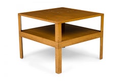 Edward Wormley for Dunbar Two Tier Square Wooden End / Side Table