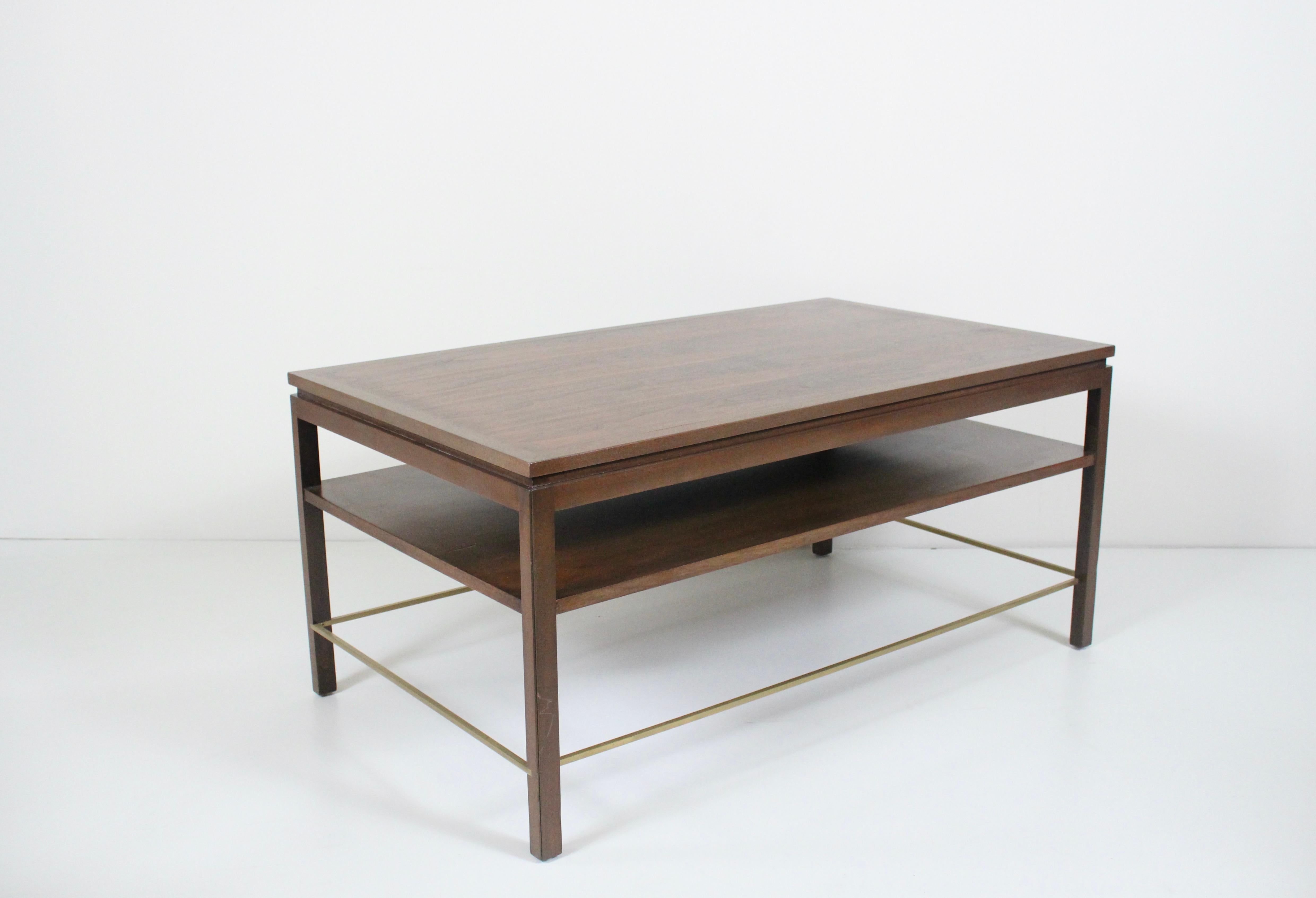 Edward Wormley for Dunbar Two Tier Mahogany & Walnut High Coffee Table 9