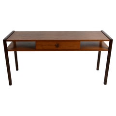 Edward Wormley for Dunbar Two-Tone Walnut Console or Sofa Table with Drawer 