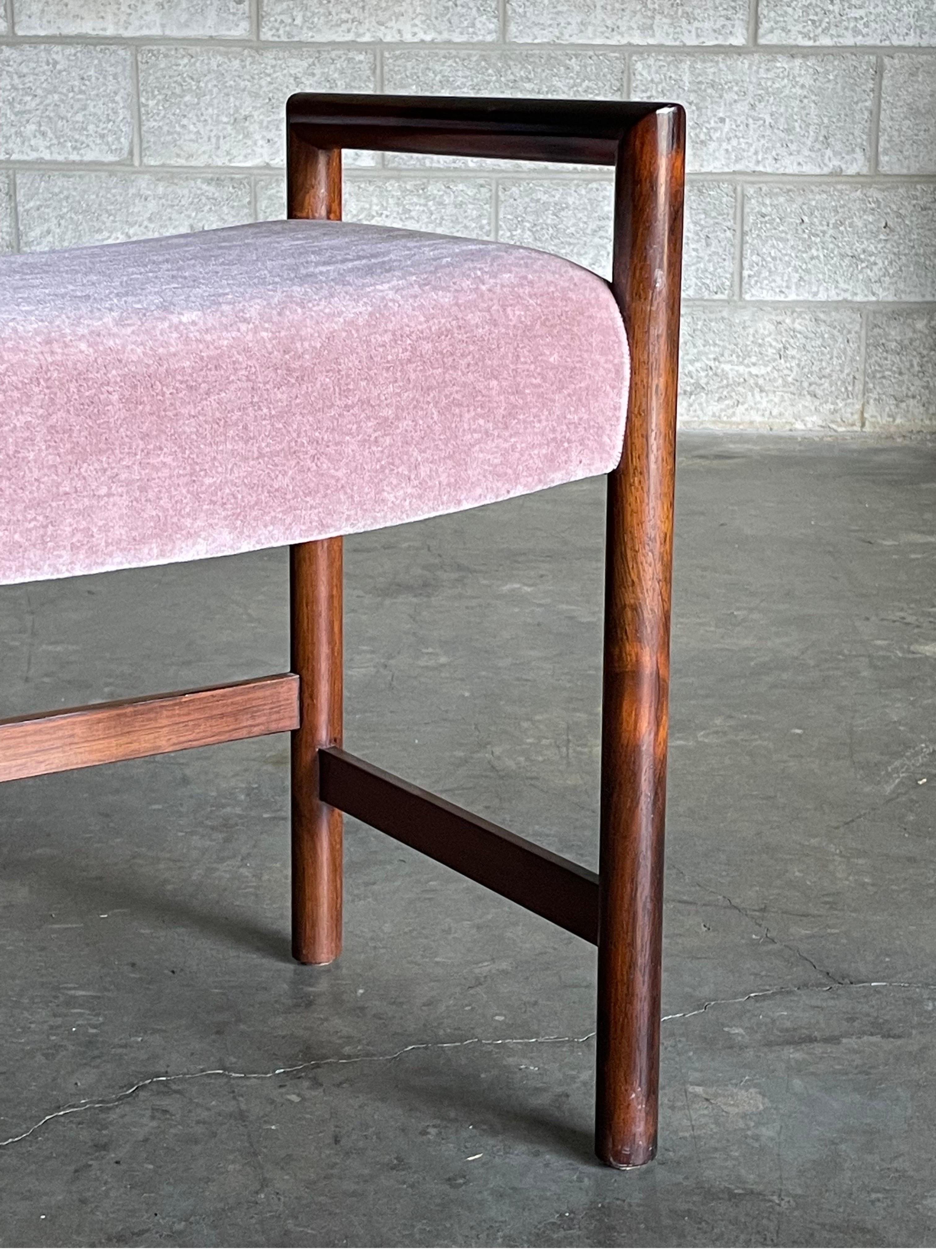 Mid-20th Century Edward Wormley for Dunbar Vanity Bench/ Stool in Mohair