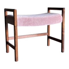 Schminktischbank/Hocker aus Mohair, Edward Wormley für Dunbar