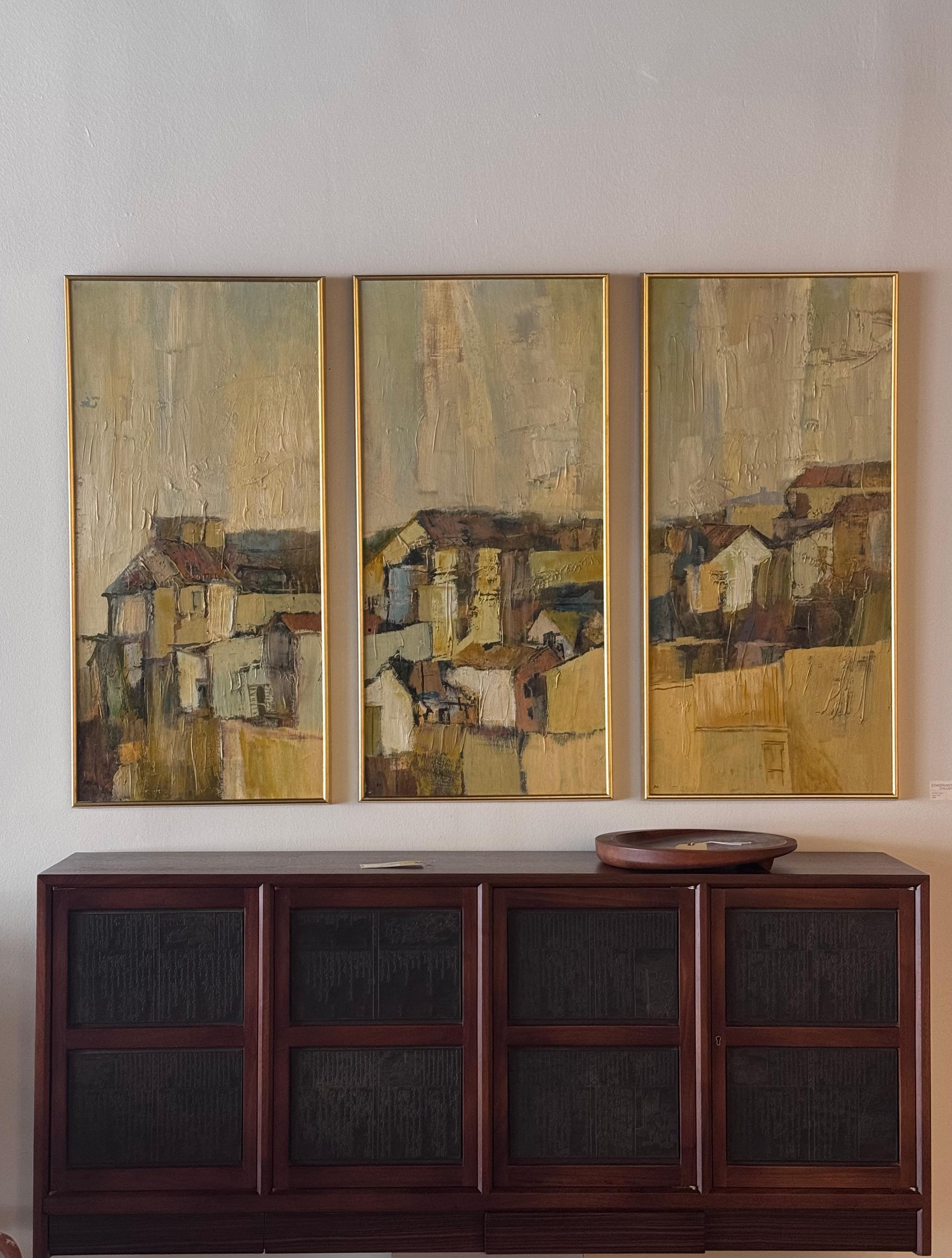 Edward Wormley für Dunbar Schwebe-Credenza aus Nussbaum und chinesischem Druckblock im Angebot 3