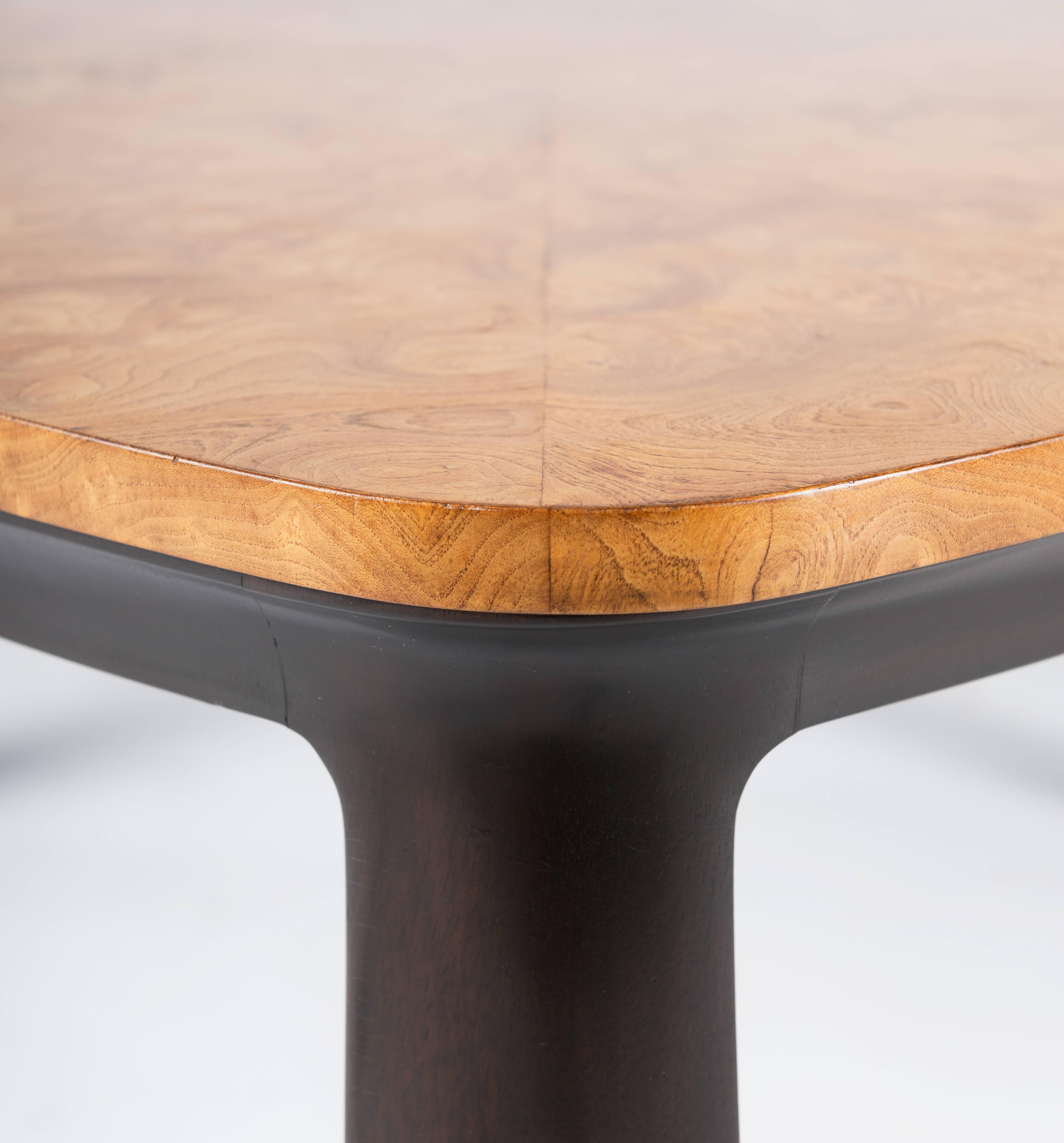 American Edward Wormley for Dunbar Walnut Burl Cocktail Table