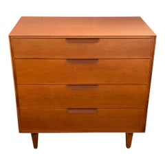 Edward Wormley for Dunbar Walnut Chest with Leather Handles