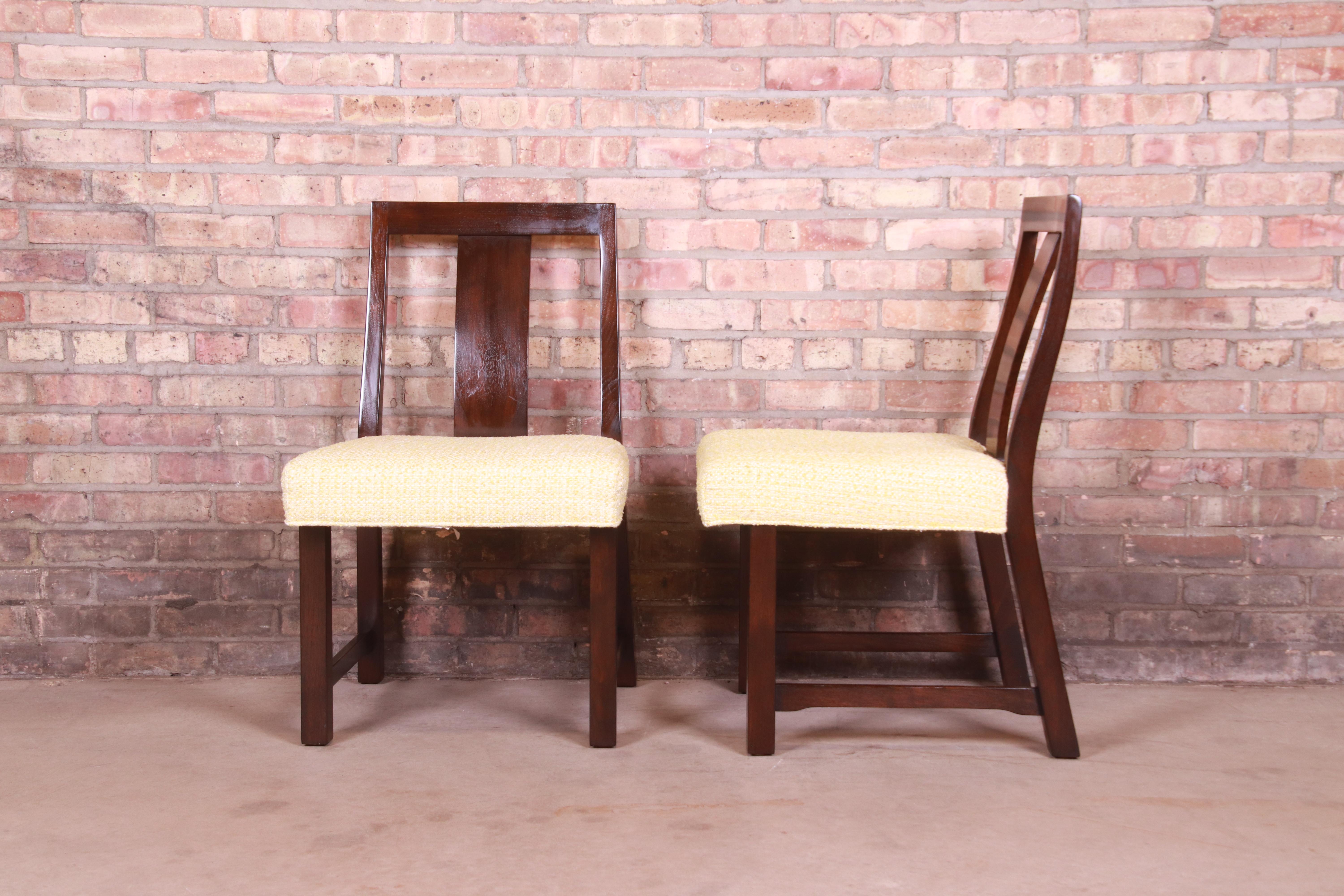 Edward Wormley for Dunbar Walnut Dining Chairs, Set of Six 4