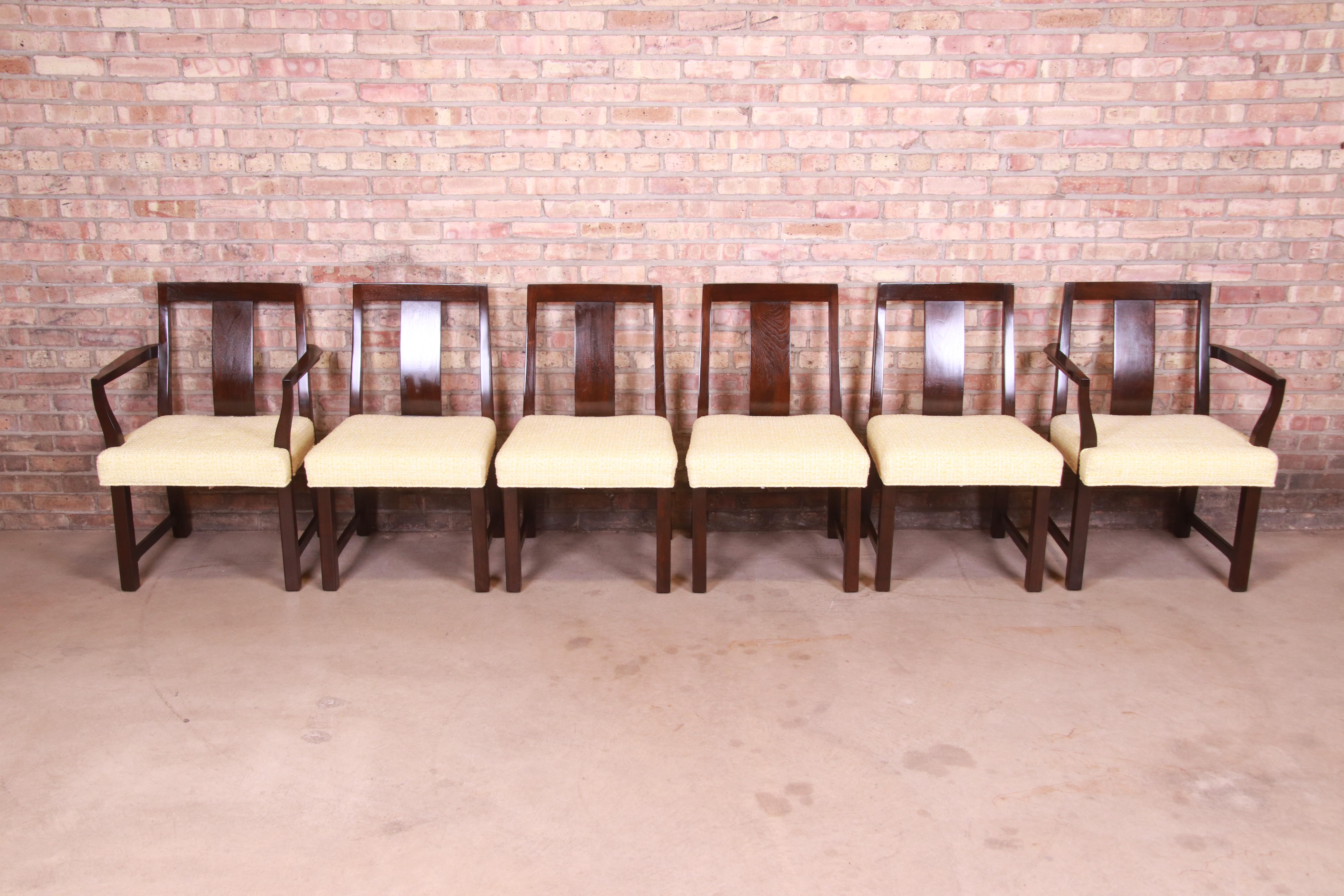 Mid-Century Modern Edward Wormley for Dunbar Walnut Dining Chairs, Set of Six
