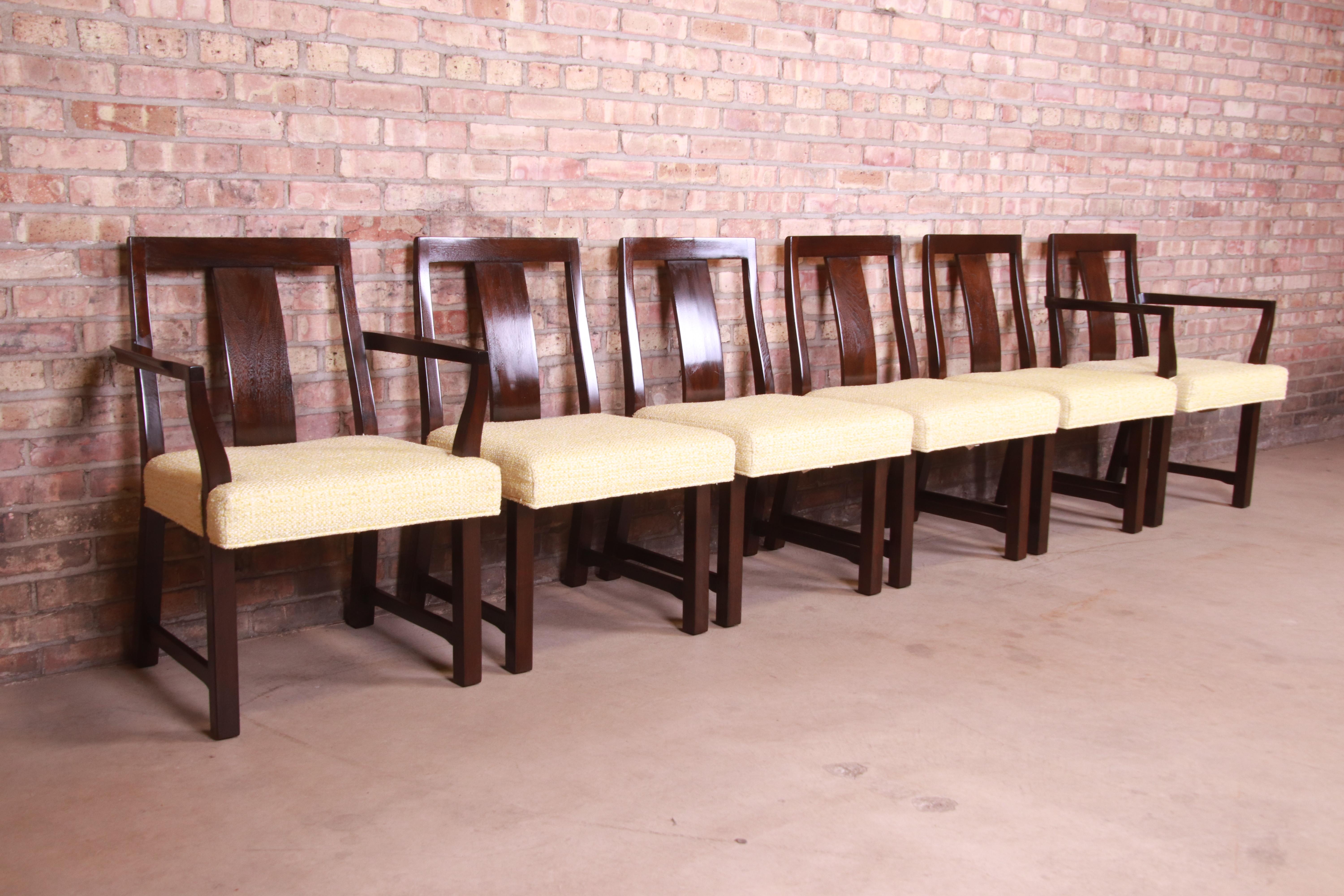 Mid-20th Century Edward Wormley for Dunbar Walnut Dining Chairs, Set of Six