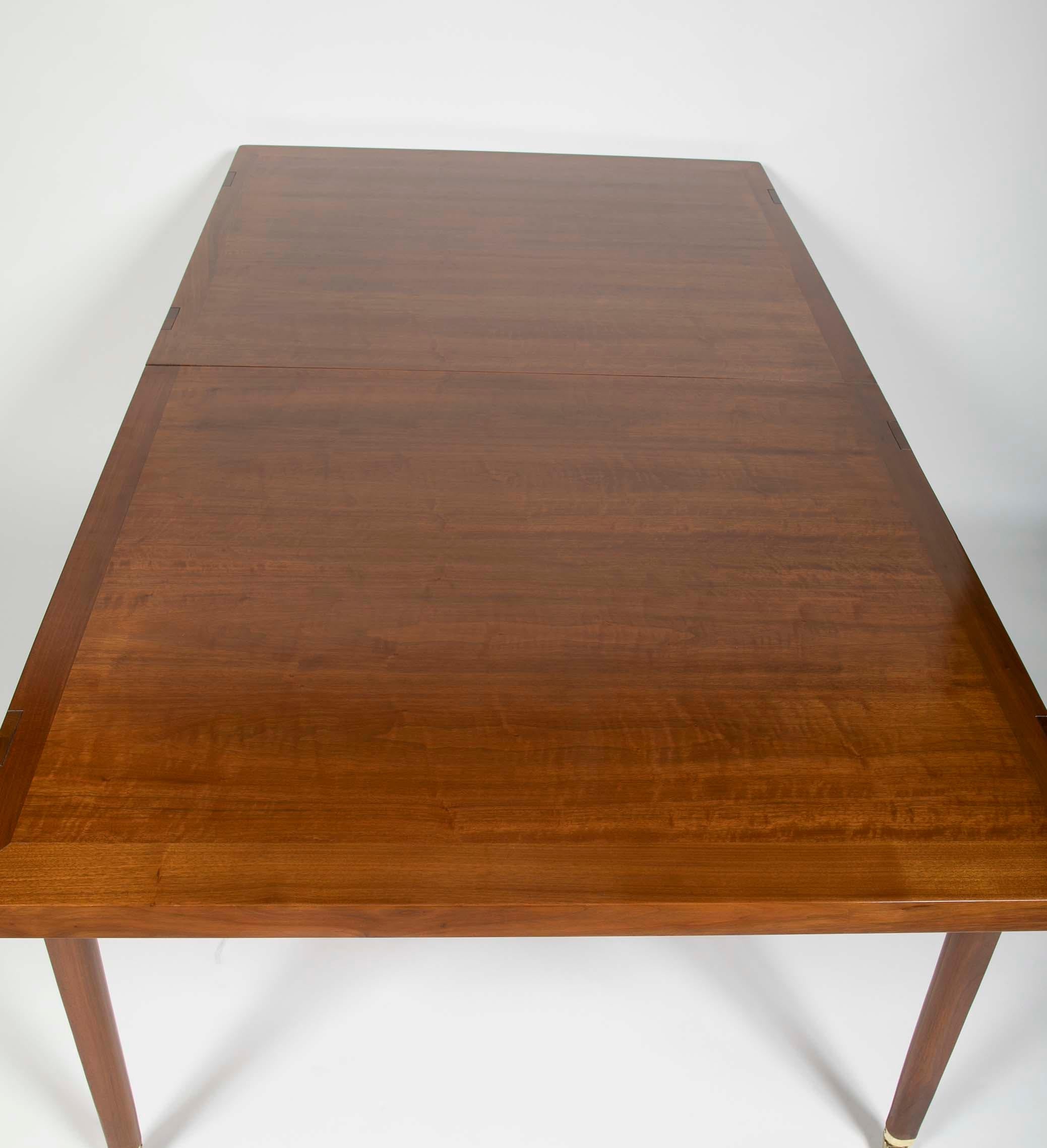 Edward Wormley for Dunbar Walnut Dining Table with Two Leaves 4