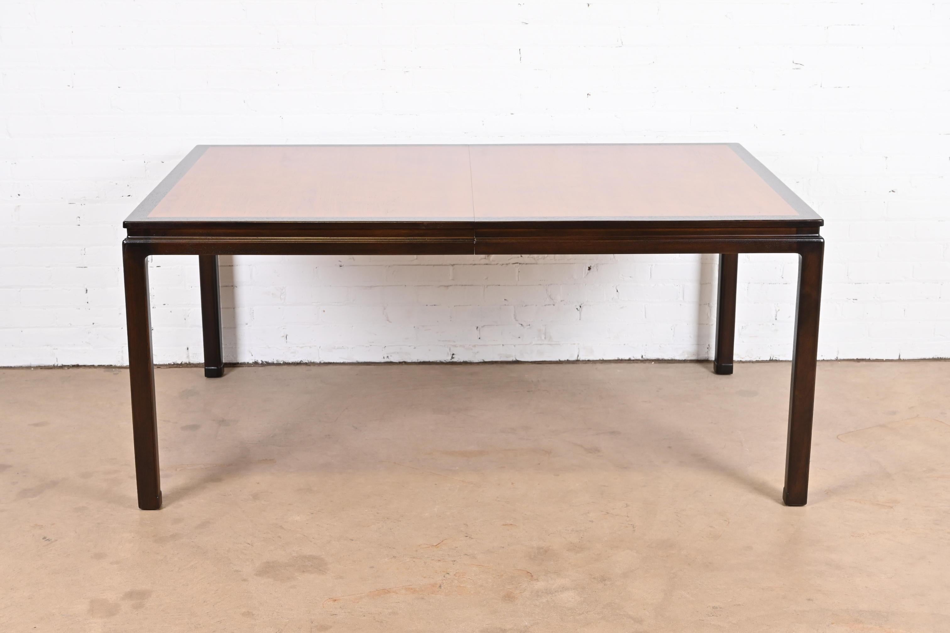 Edward Wormley for Dunbar Walnut Extension Dining Table, Newly Refinished For Sale 5