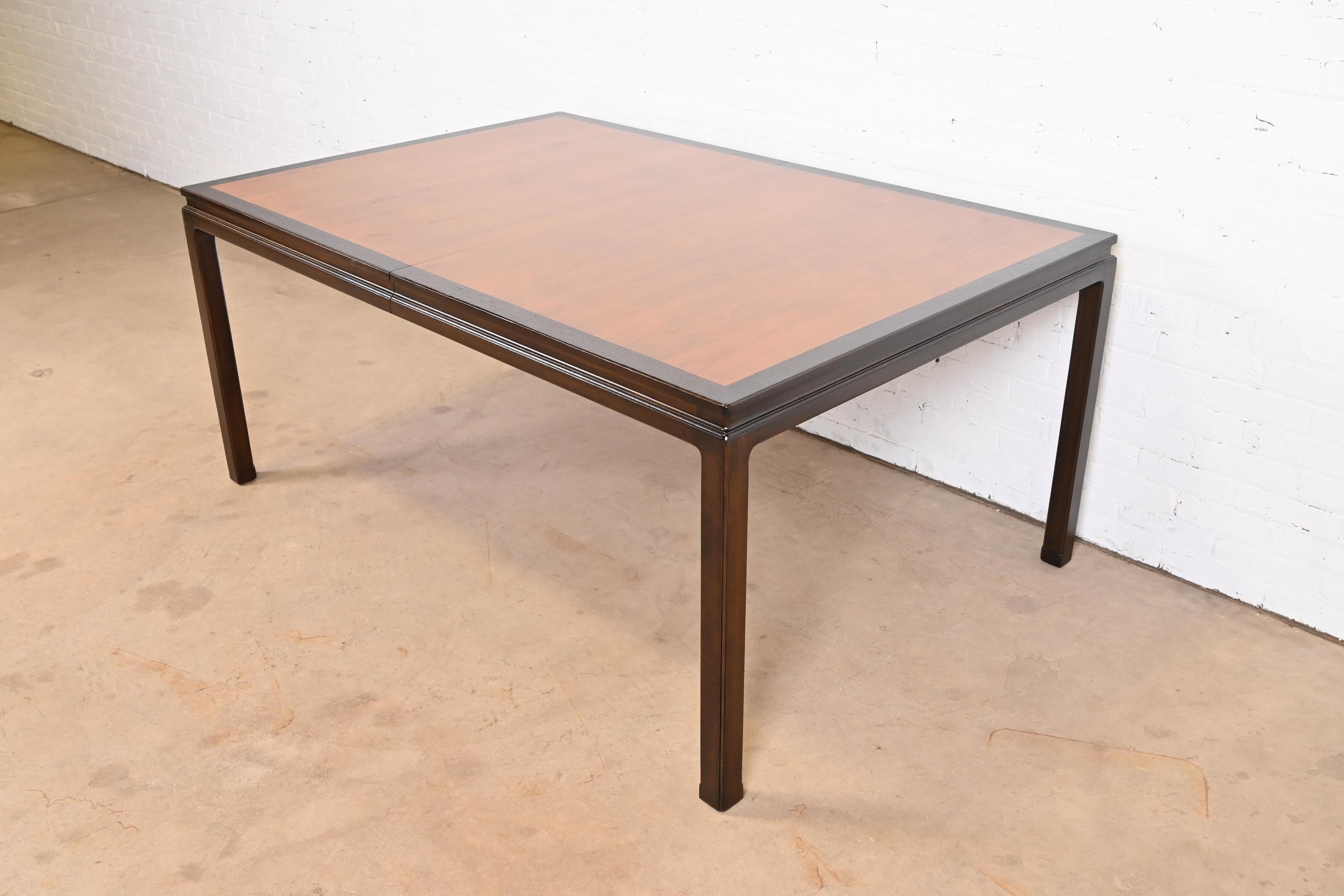 Edward Wormley for Dunbar Walnut Extension Dining Table, Newly Refinished For Sale 7