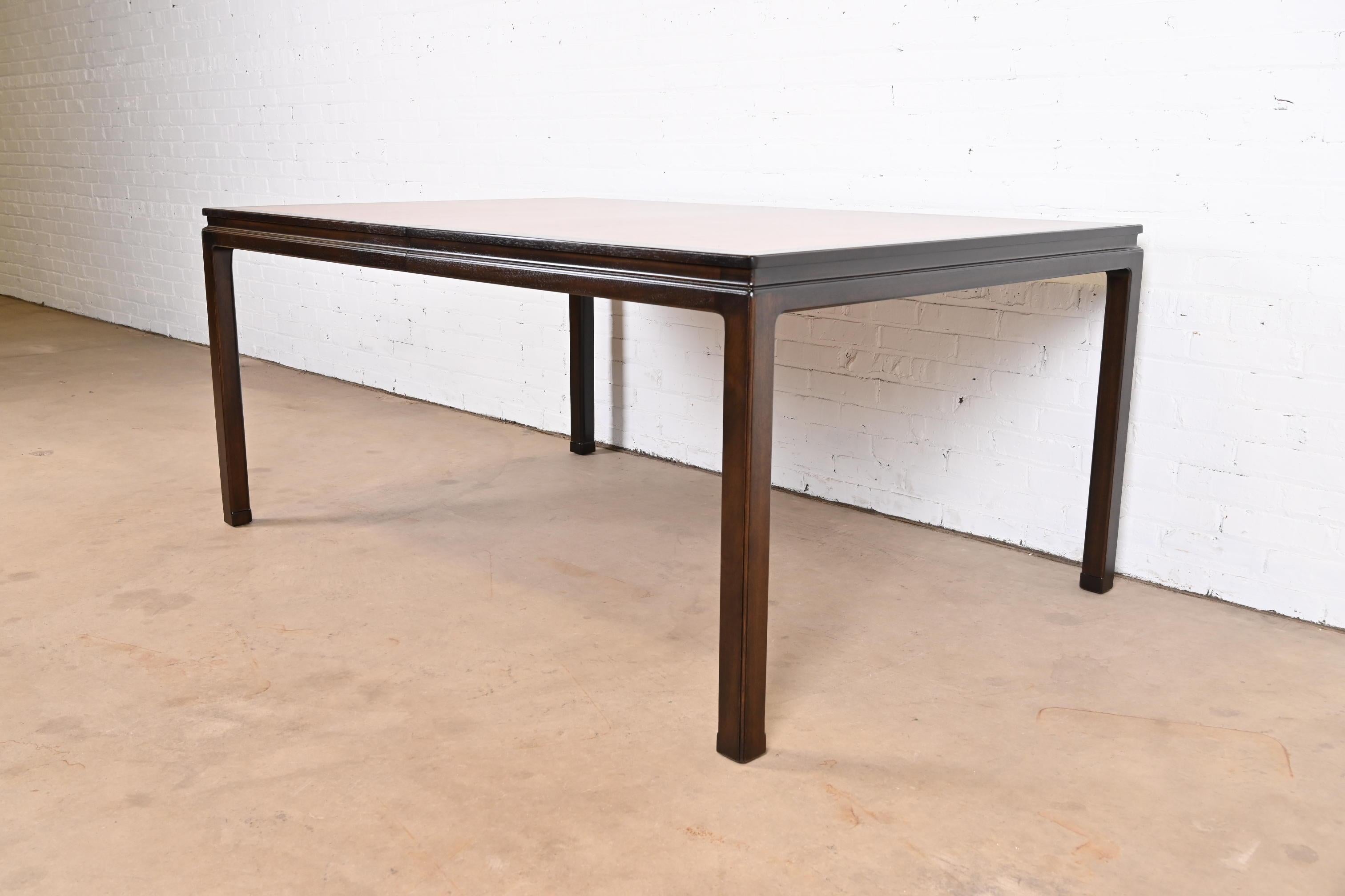 Edward Wormley for Dunbar Walnut Extension Dining Table, Newly Refinished For Sale 8