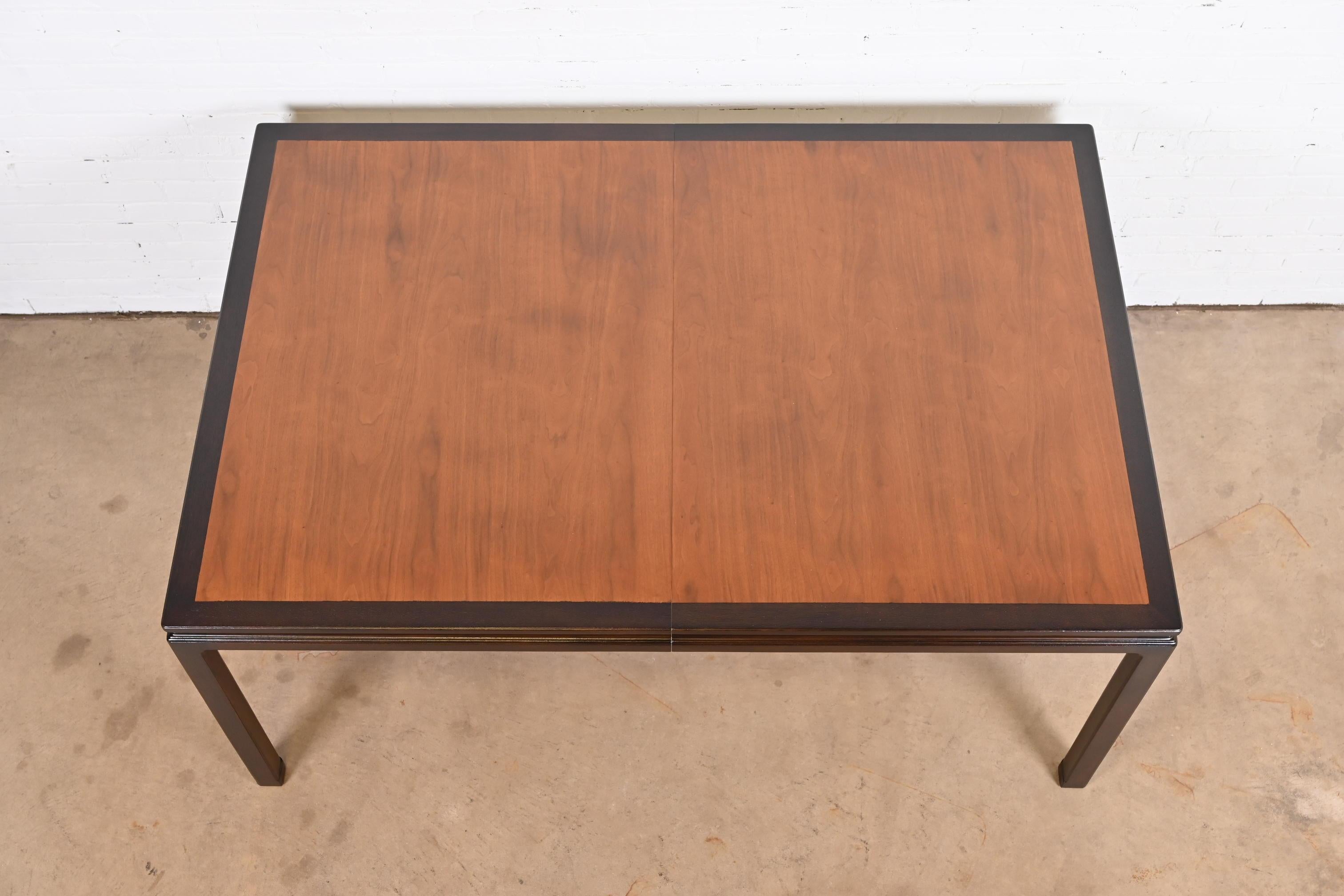 Edward Wormley for Dunbar Walnut Extension Dining Table, Newly Refinished For Sale 10