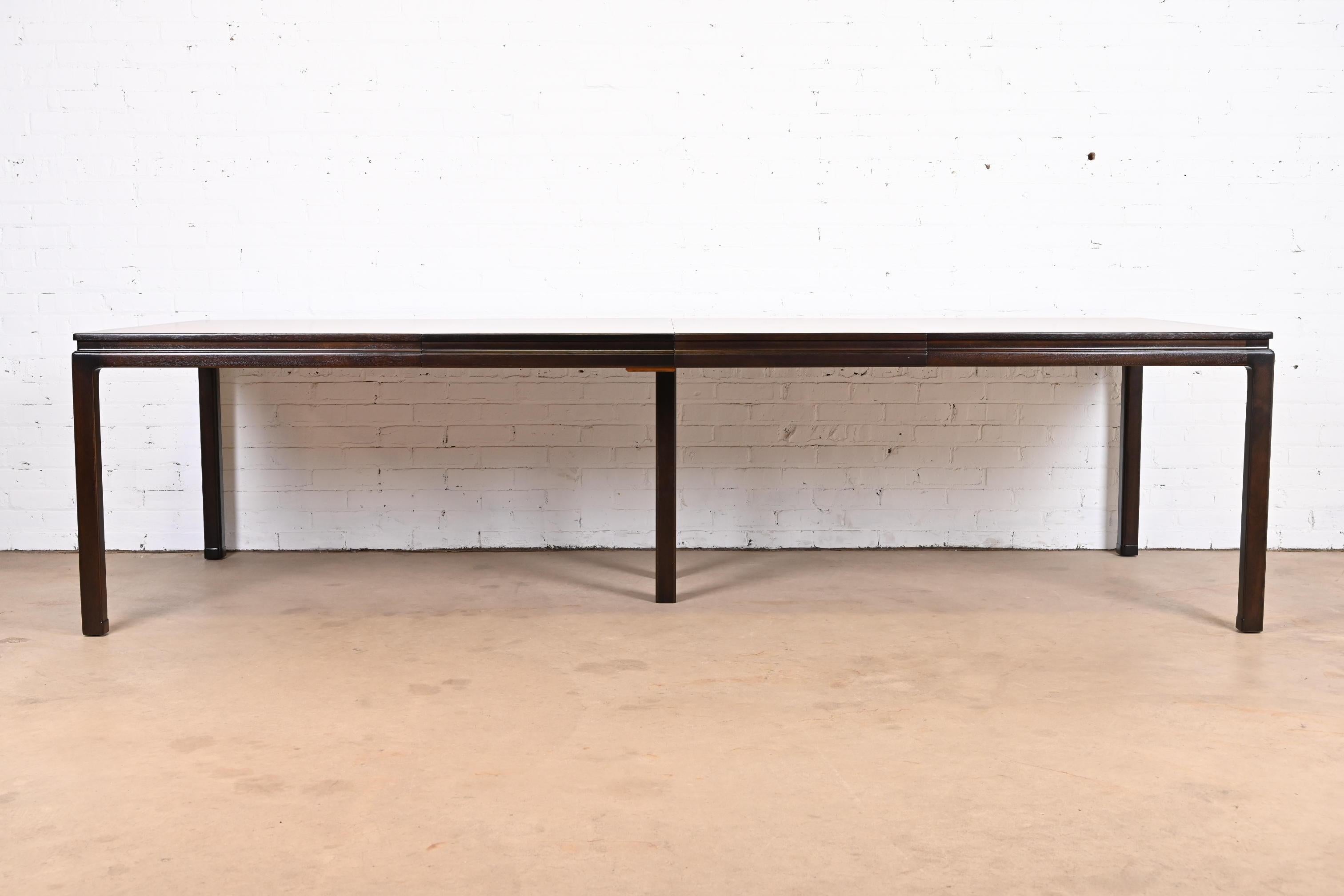 Mid-Century Modern Edward Wormley for Dunbar Walnut Extension Dining Table, Newly Refinished For Sale