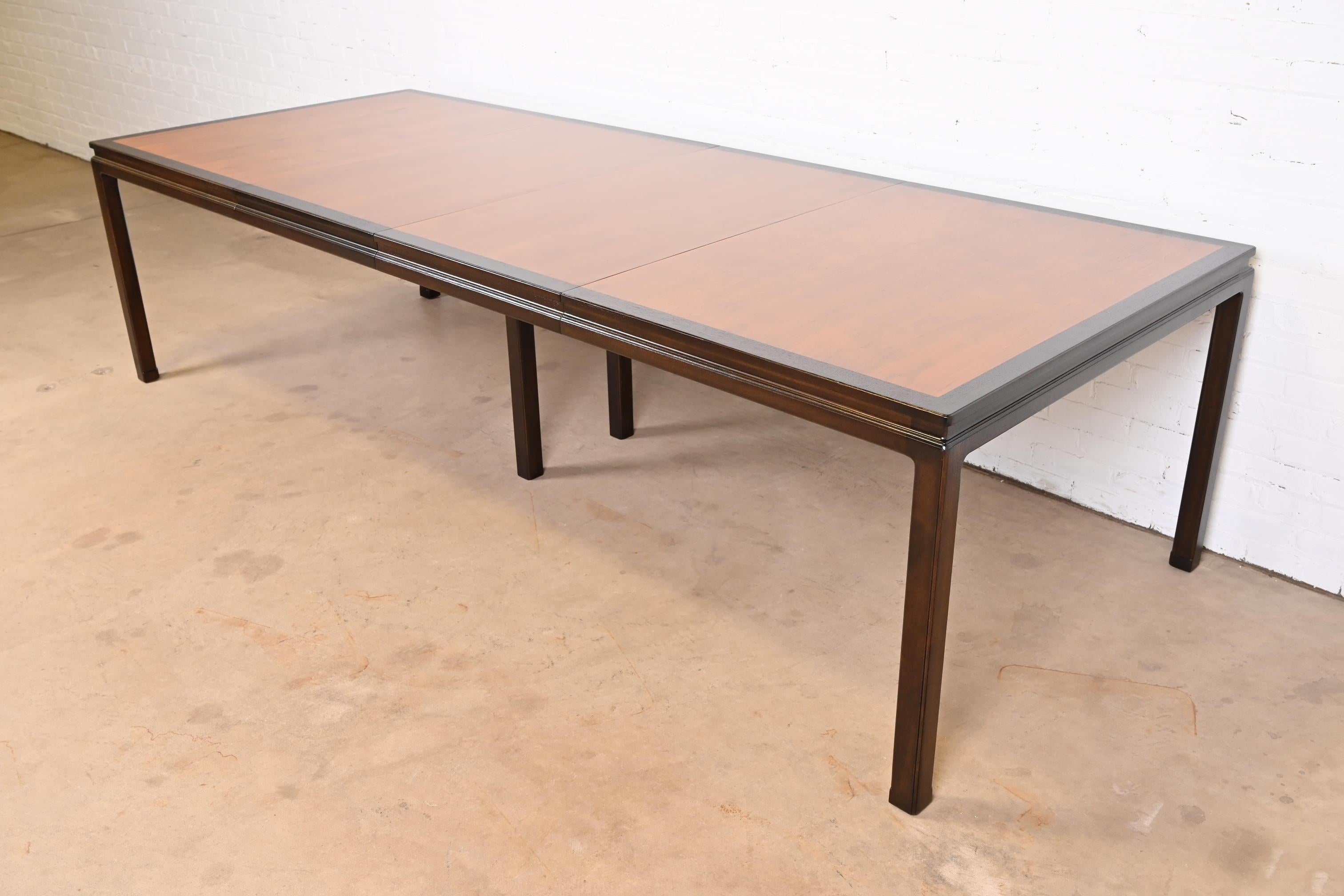 American Edward Wormley for Dunbar Walnut Extension Dining Table, Newly Refinished For Sale