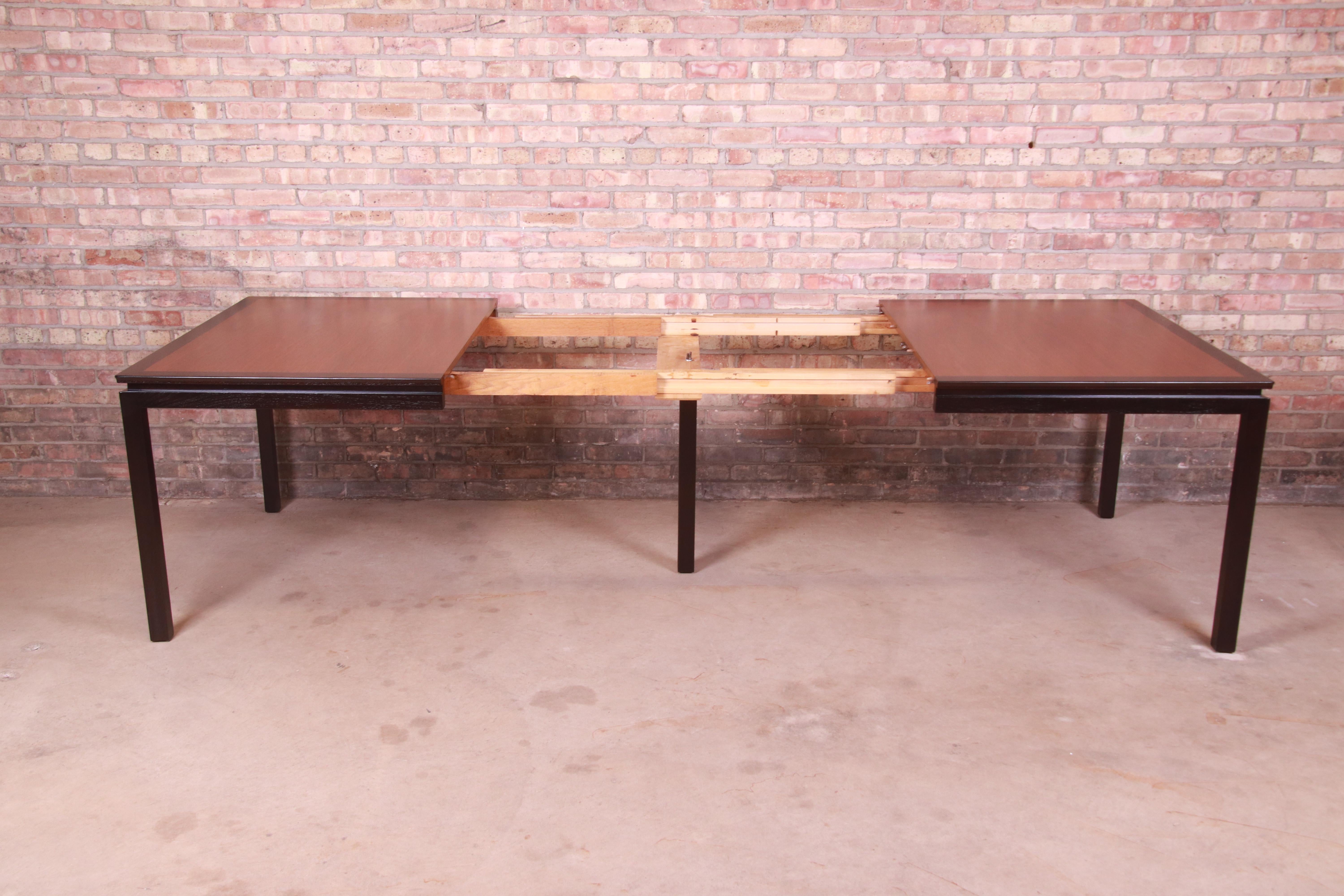 Edward Wormley for Dunbar Walnut Extension Dining Table, Newly Refinished For Sale 1