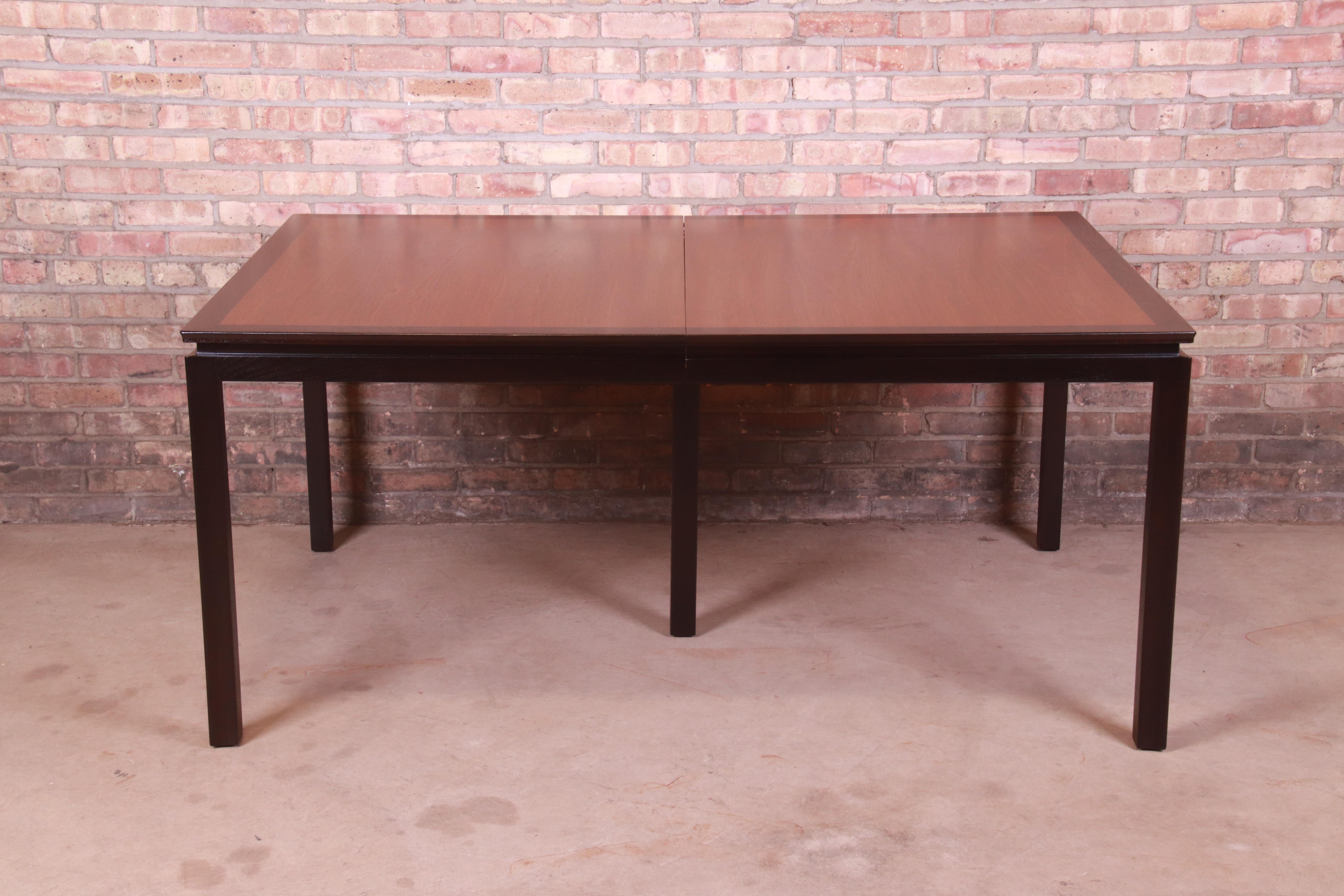 Edward Wormley for Dunbar Walnut Extension Dining Table, Newly Refinished For Sale 2