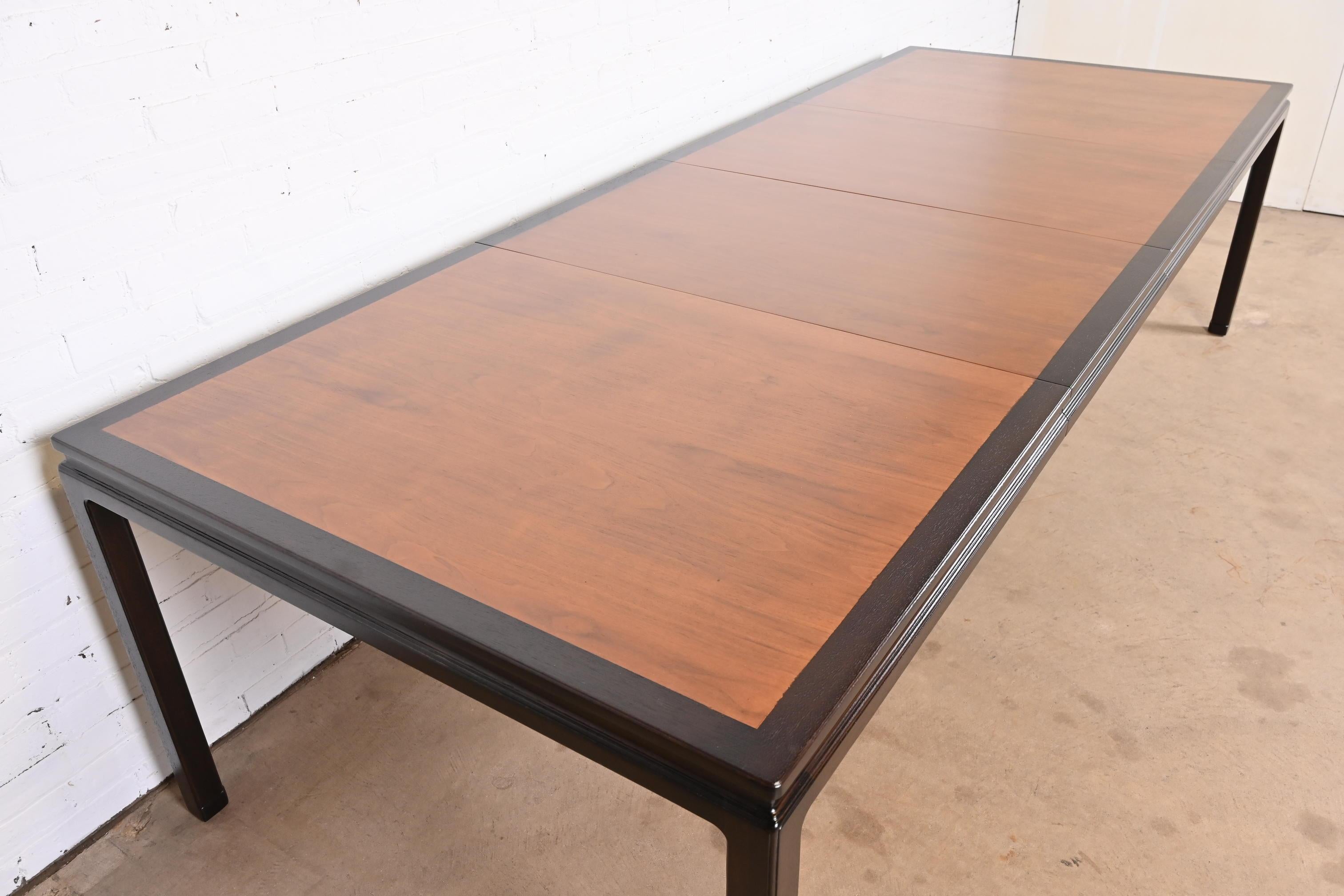 Edward Wormley for Dunbar Walnut Extension Dining Table, Newly Refinished For Sale 3