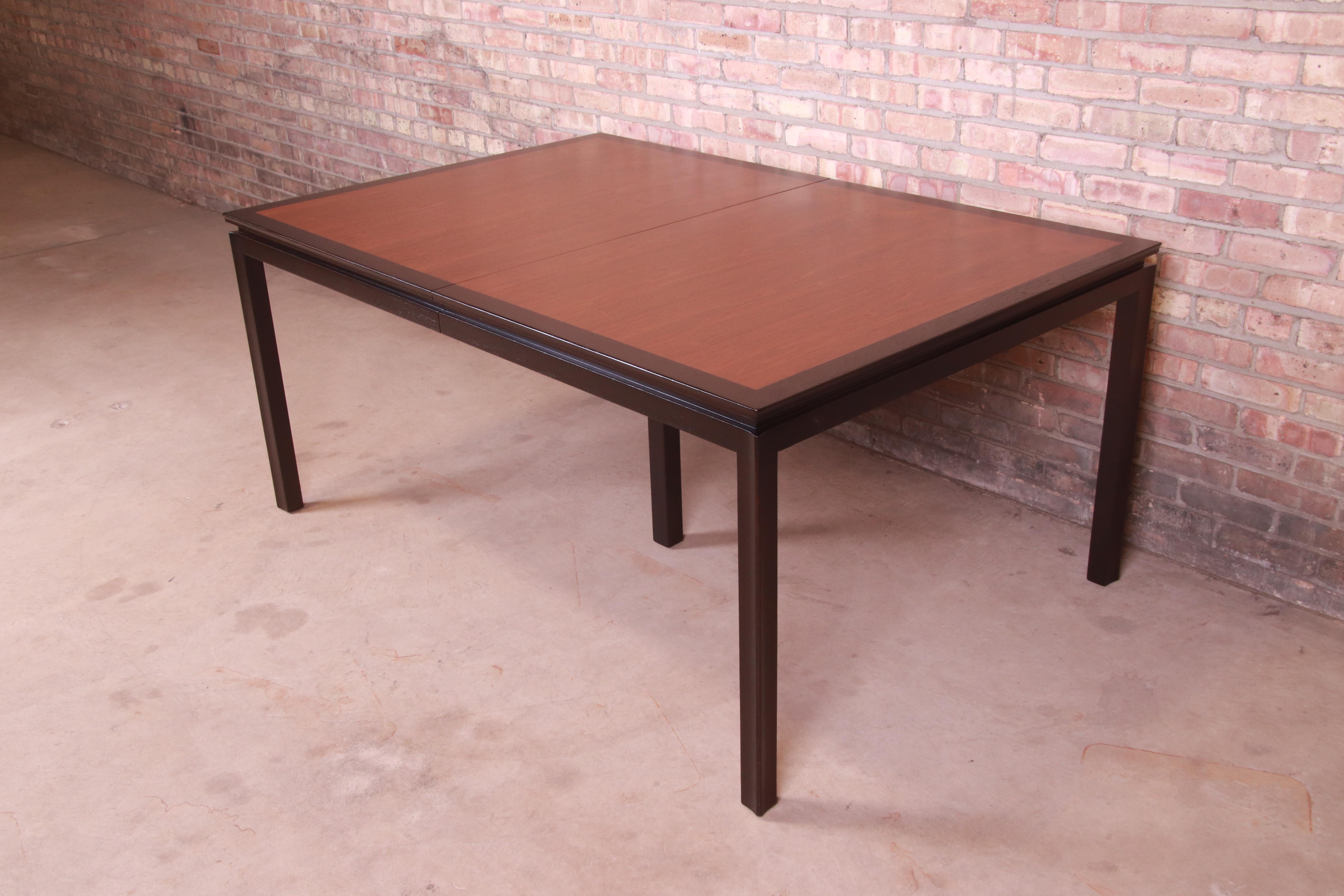 Edward Wormley for Dunbar Walnut Extension Dining Table, Newly Refinished For Sale 3