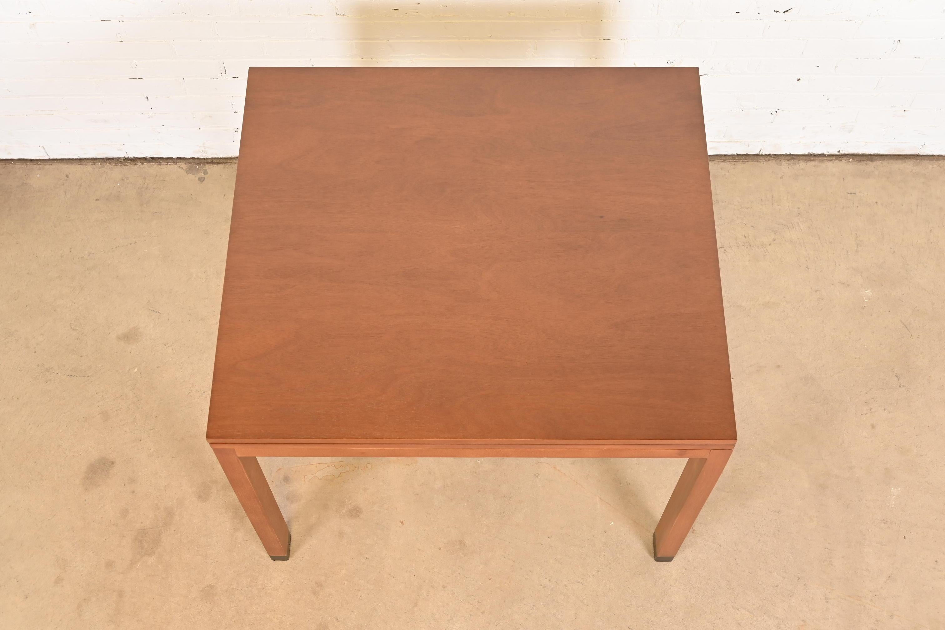 Edward Wormley for Dunbar Walnut Flip Top Dining or Game Table, Newly Refinished For Sale 4