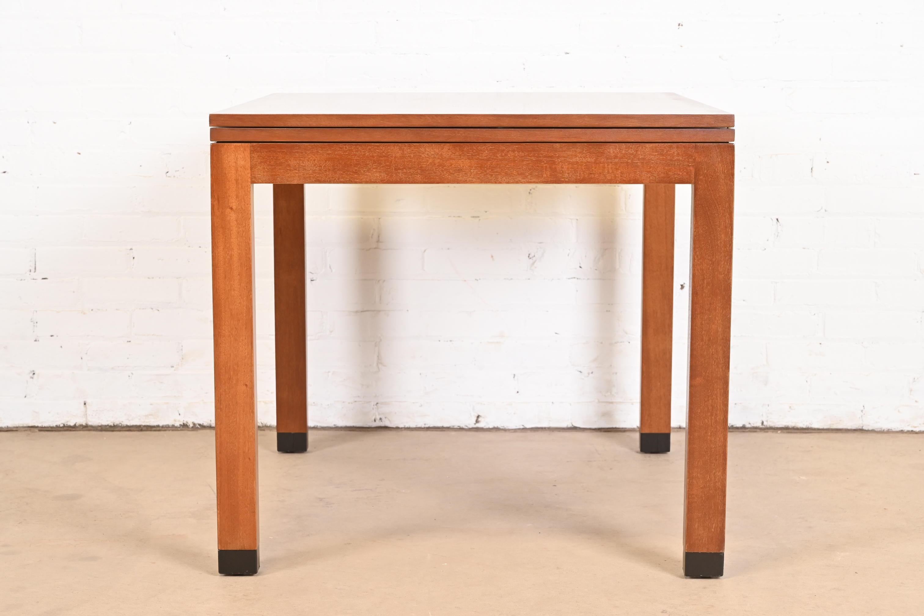 Edward Wormley for Dunbar Walnut Flip Top Dining or Game Table, Newly Refinished For Sale 6