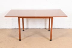 Edward Wormley for Dunbar Walnut Flip Top Dining or Game Table, Newly Refinished