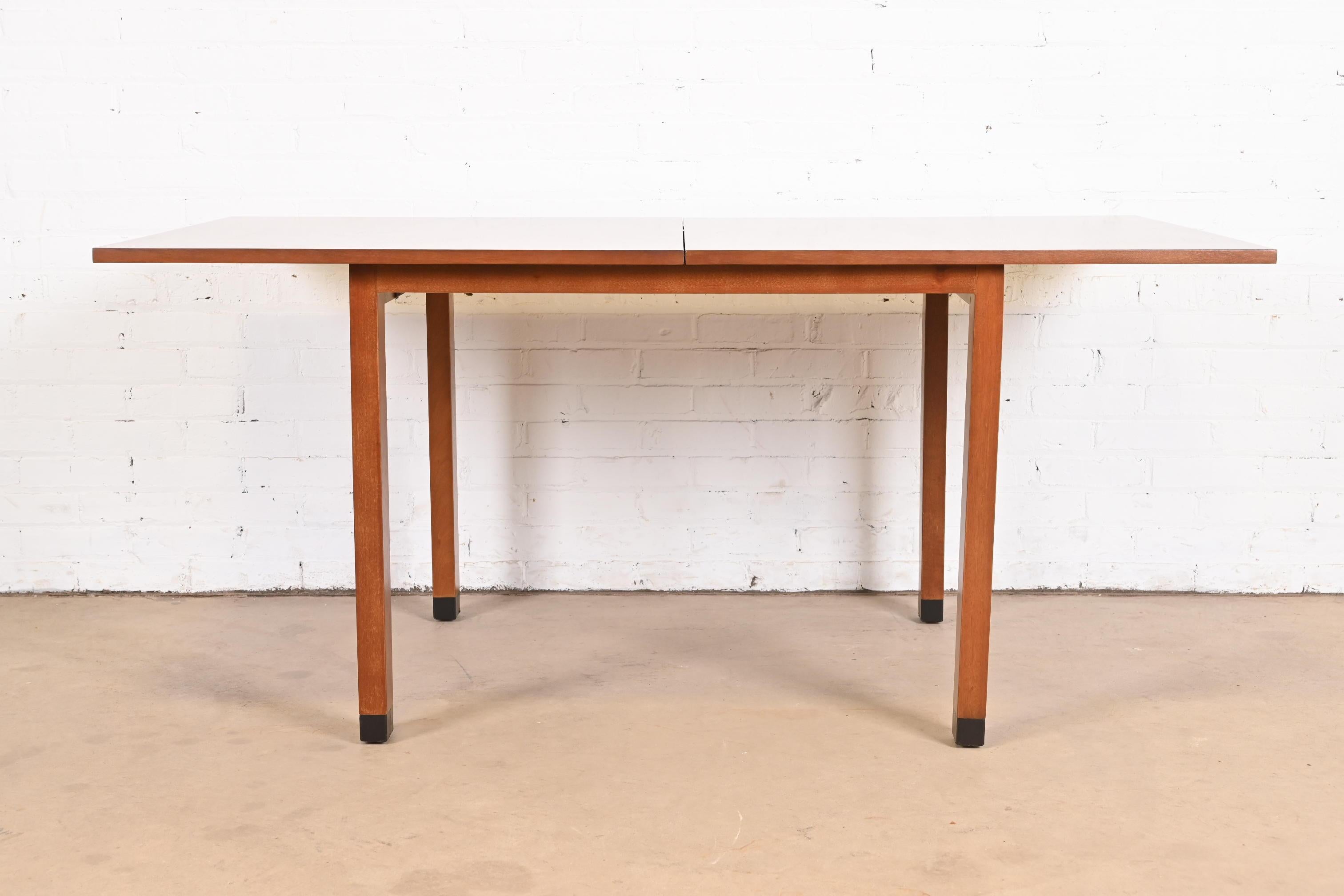 Mid-Century Modern Edward Wormley for Dunbar Walnut Flip Top Dining or Game Table, Newly Refinished For Sale