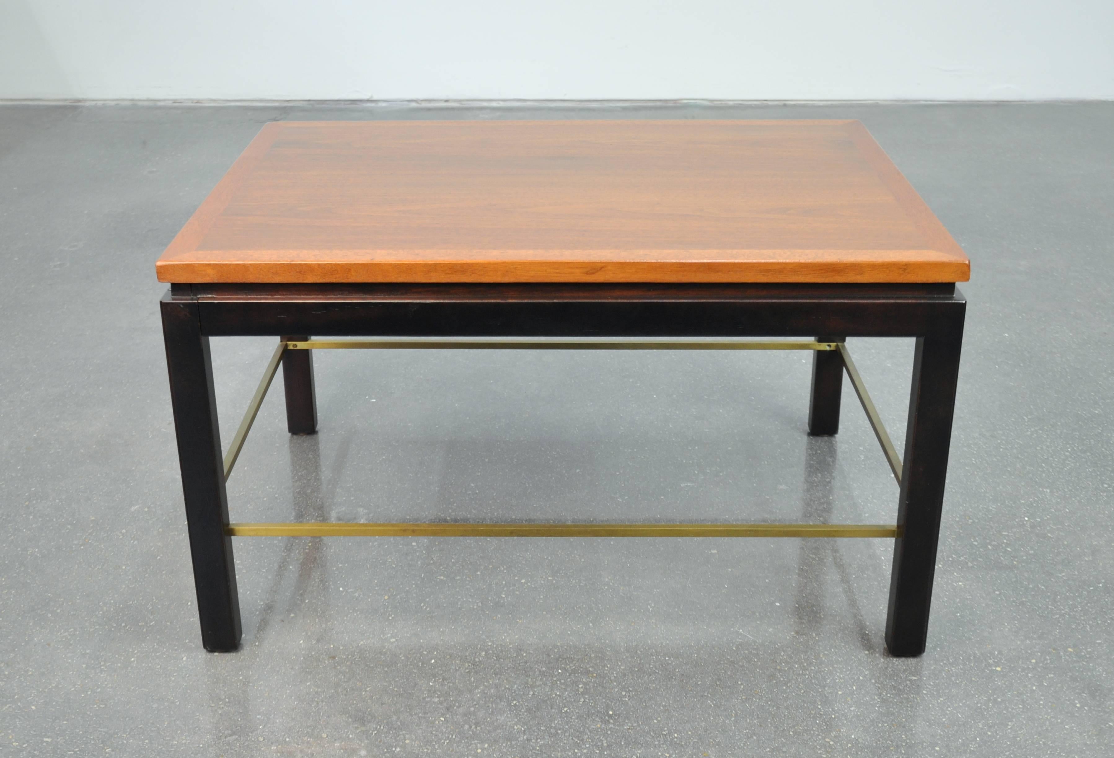 American Ed Wormley for Dunbar Mahogany and Brass Side Table
