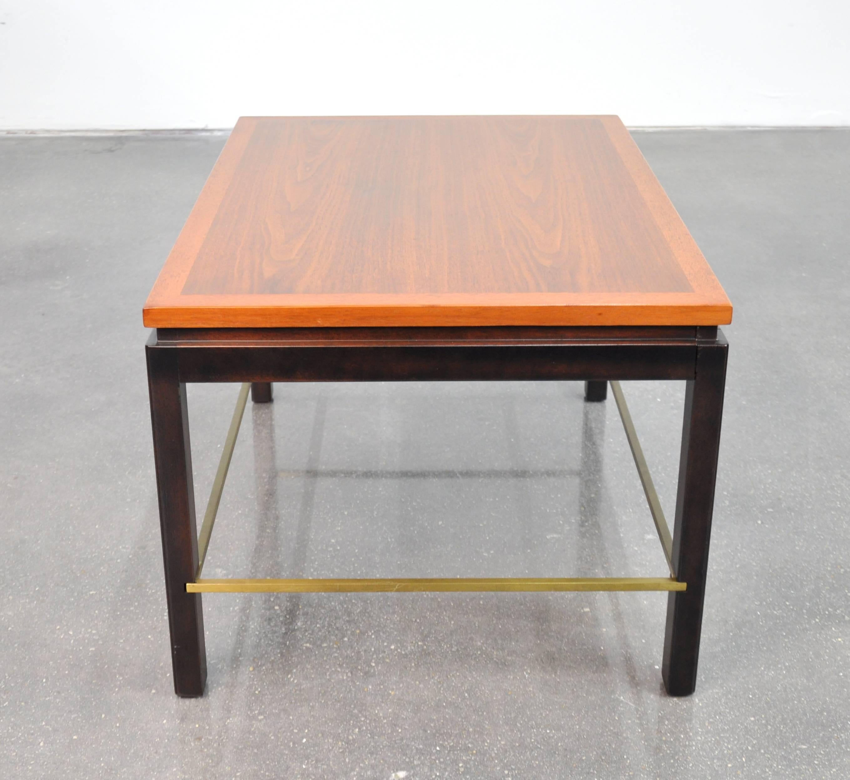 Ed Wormley for Dunbar Mahogany and Brass Side Table In Excellent Condition In Miami, FL