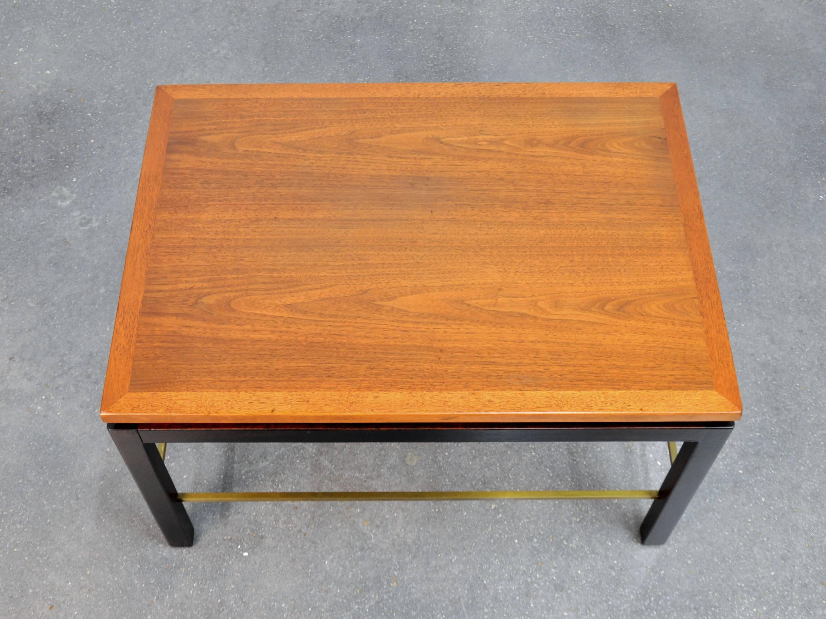 Mid-20th Century Ed Wormley for Dunbar Mahogany and Brass Side Table