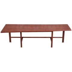 Edward Wormley for Dunbar Walnut Trapezoidal Coffee Table, Newly Refinished