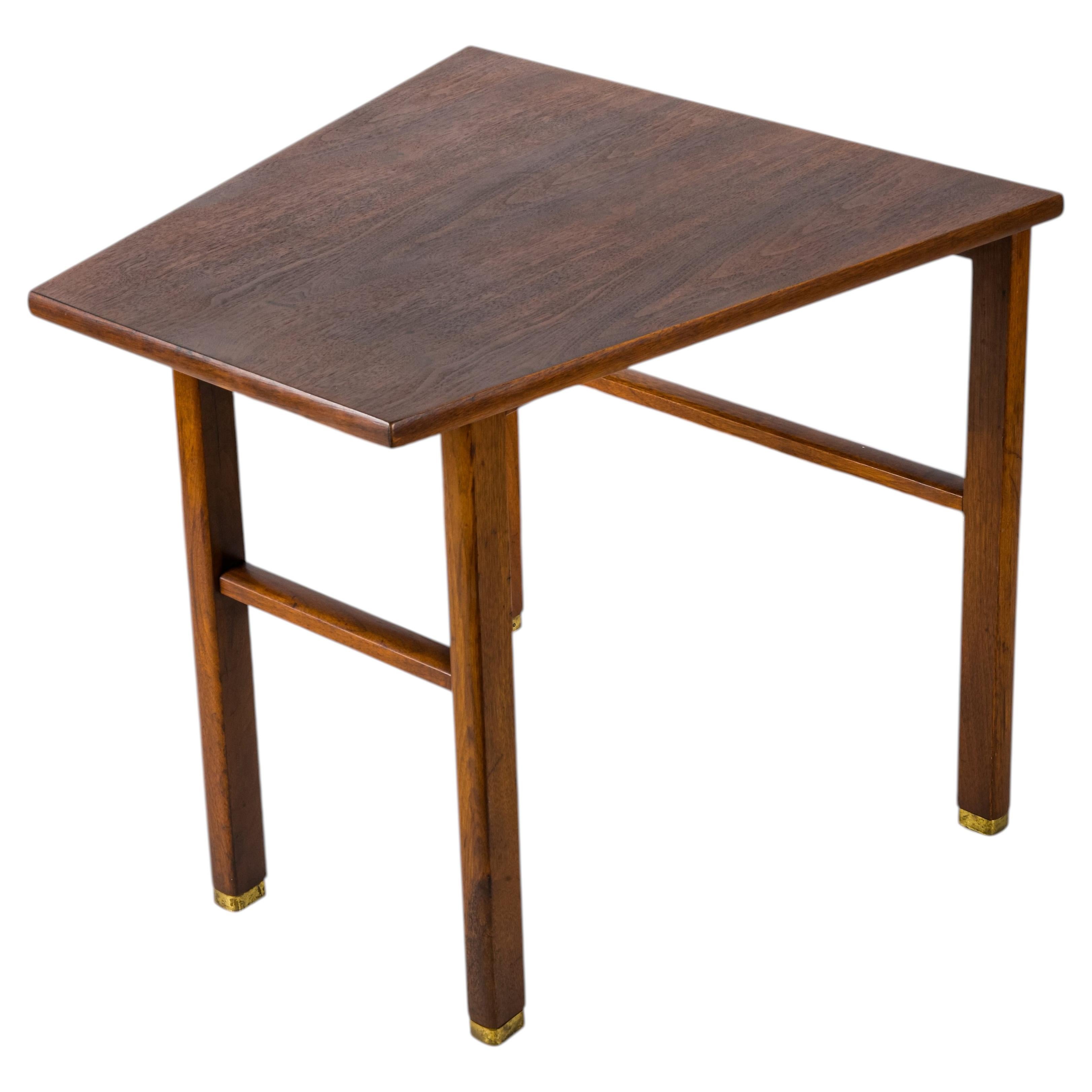 Edward Wormley Wedge Side Table, Walnut & Mahogany, Mid-Century 1950s